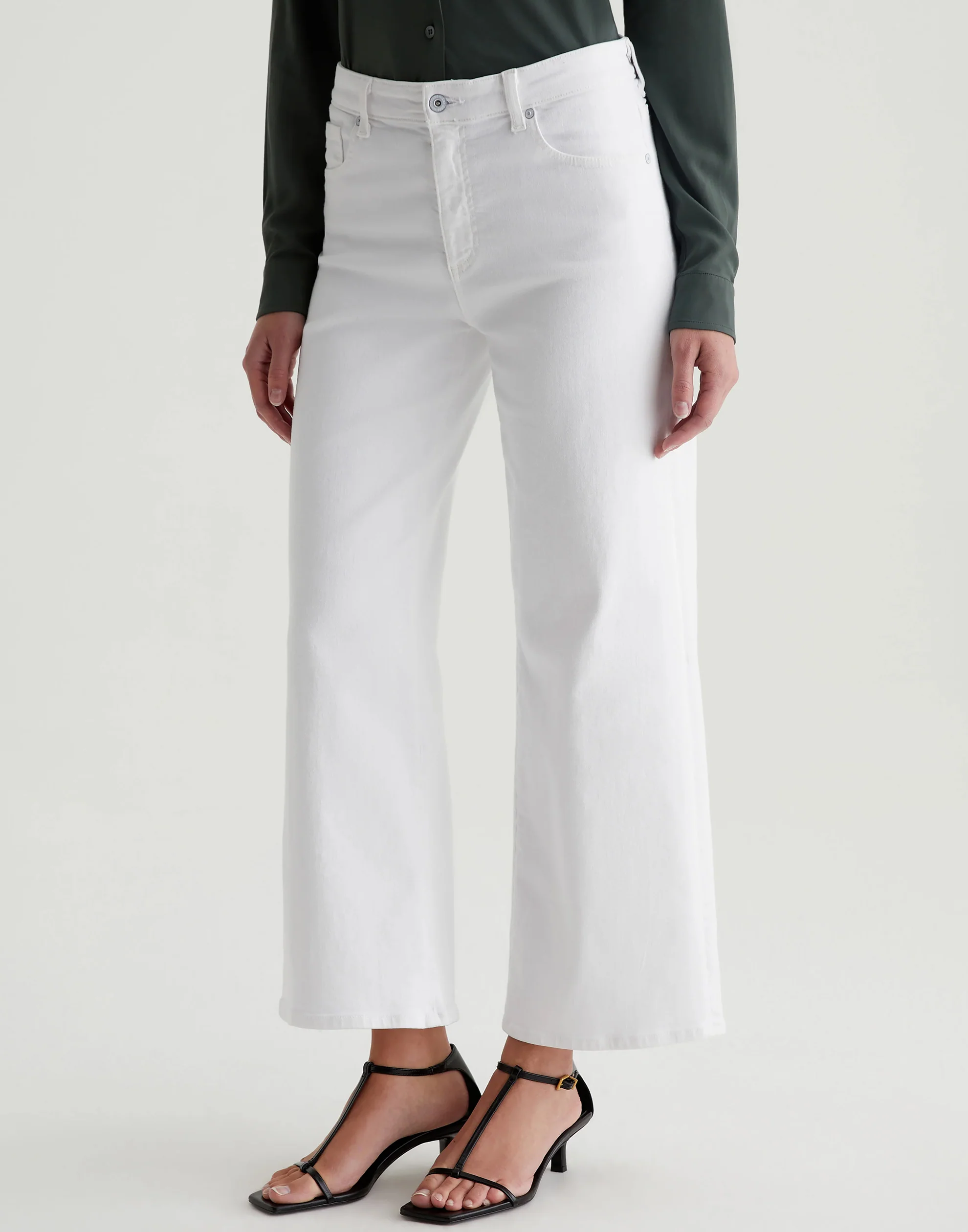 Gallery White Saige Wide Leg Crop Jeans - Image 3