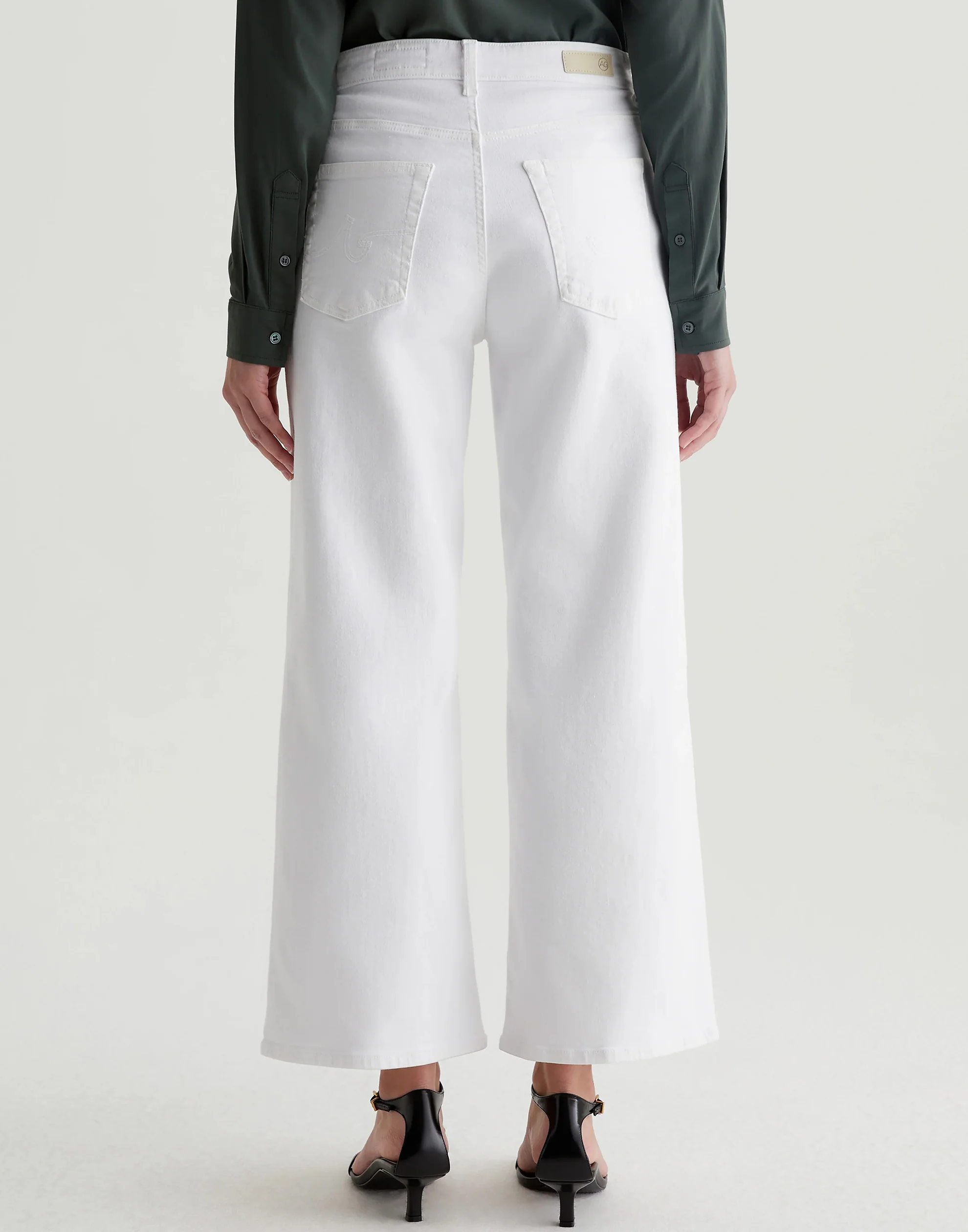 Gallery White Saige Wide Leg Crop Jeans - Image 5