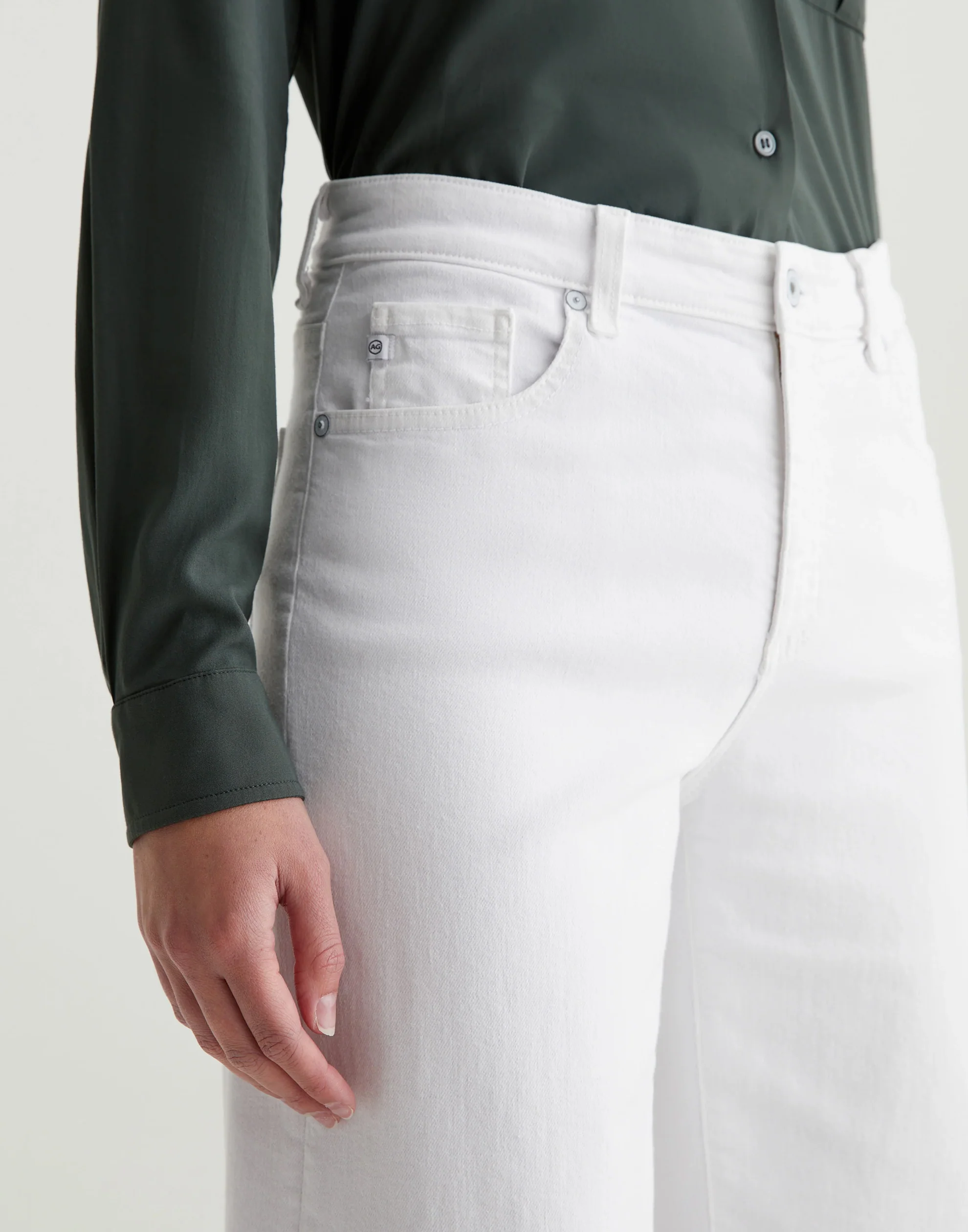 Gallery White Saige Wide Leg Crop Jeans - Image 6