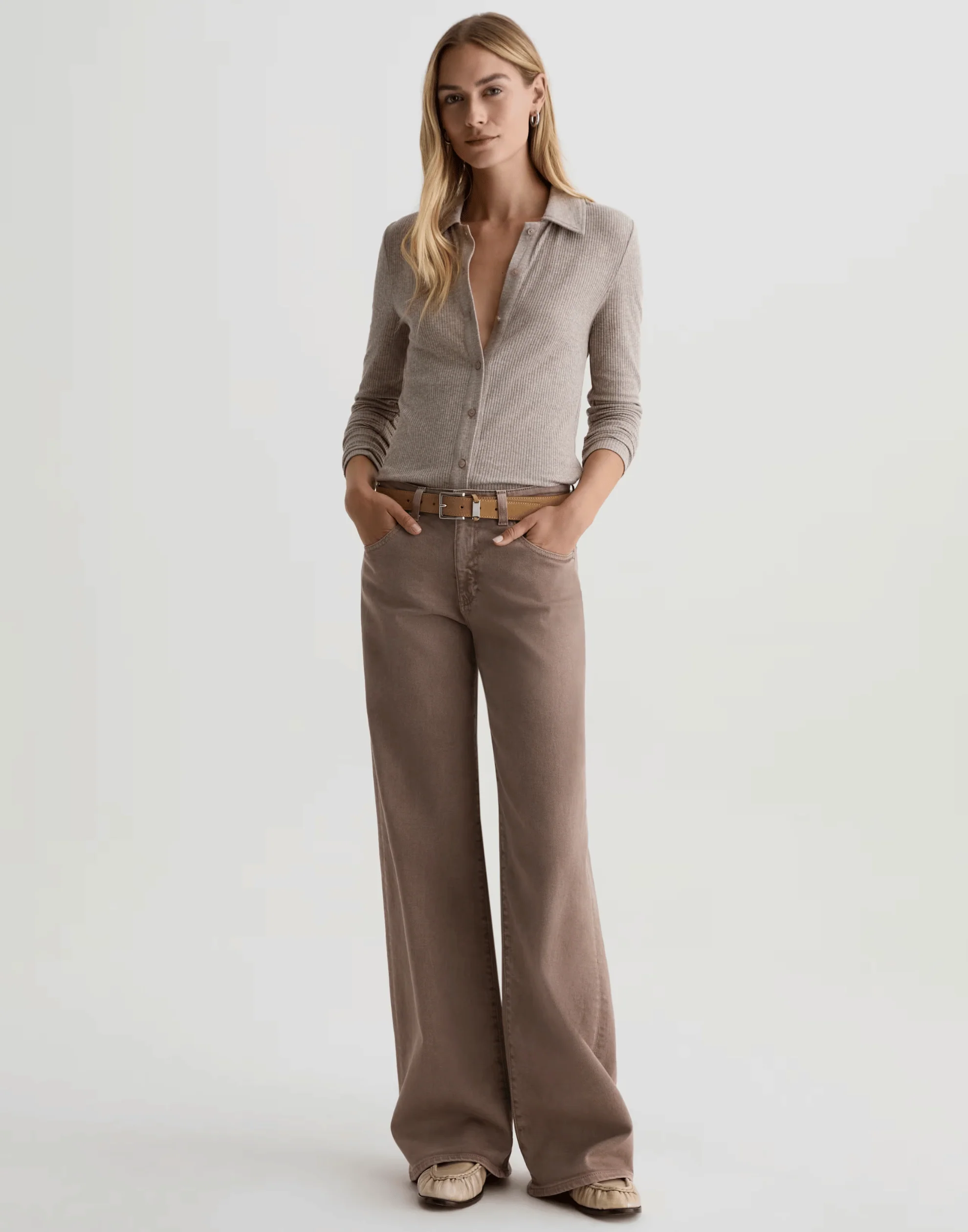 Sulfur Taupe Grey Low-Rise Adria Jeans - Image 2