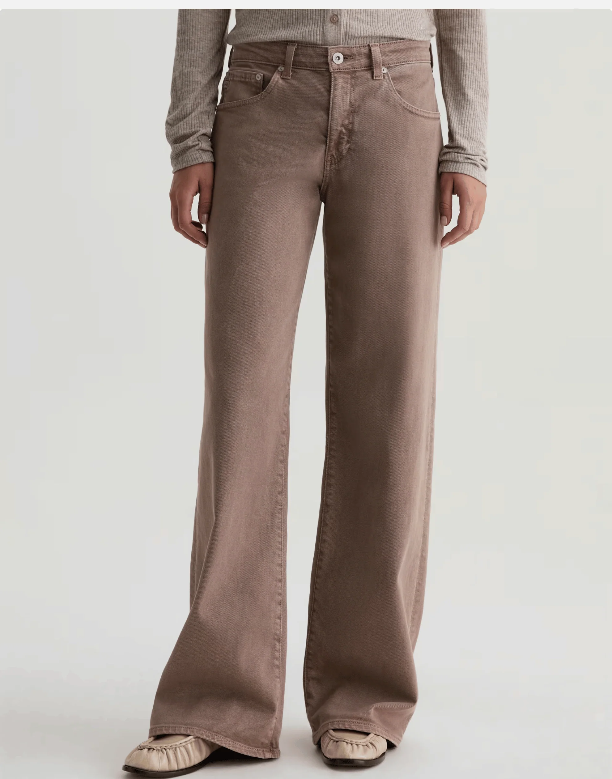 Sulfur Taupe Grey Low-Rise Adria Jeans - Image 3