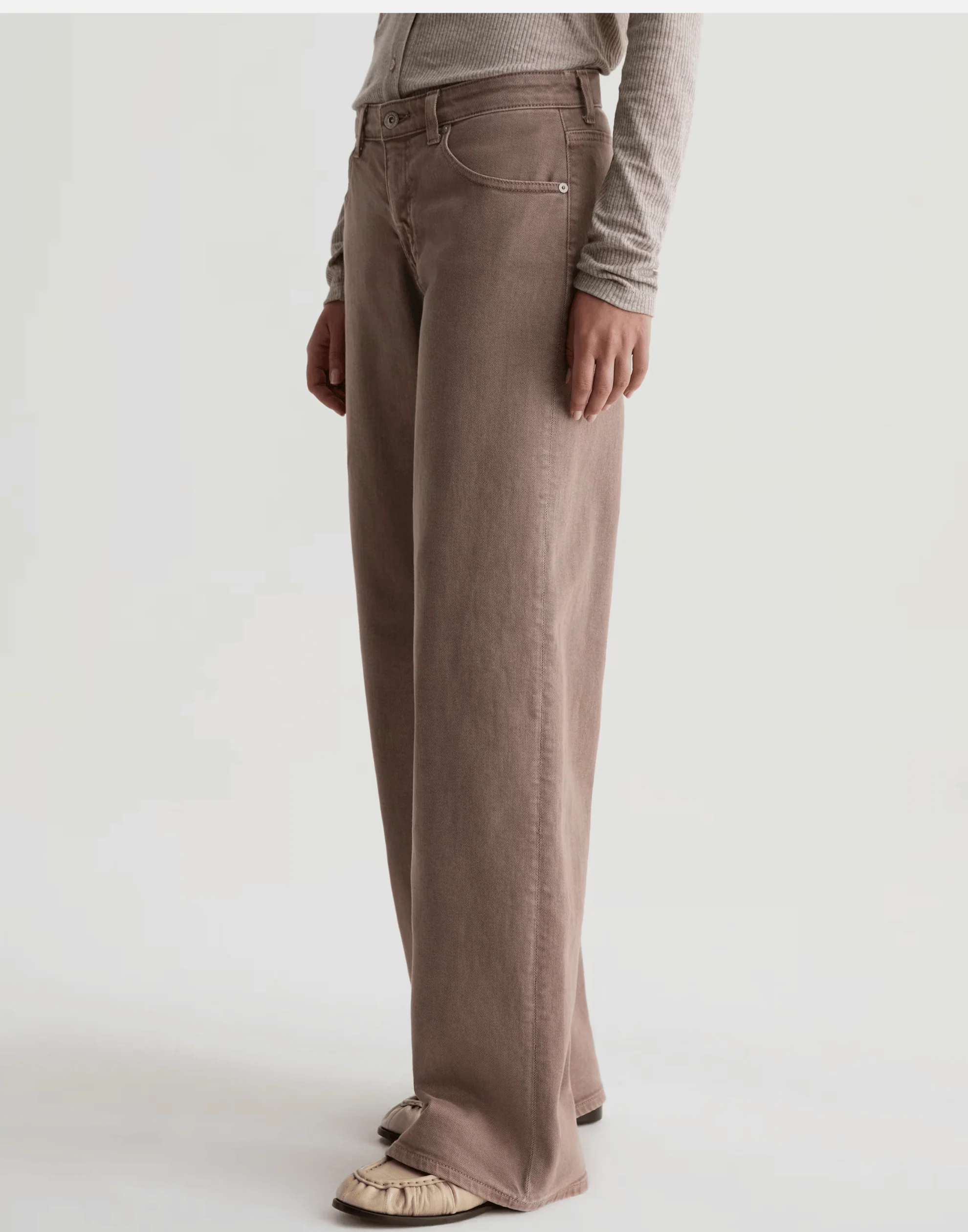 Sulfur Taupe Grey Low-Rise Adria Jeans - Image 5