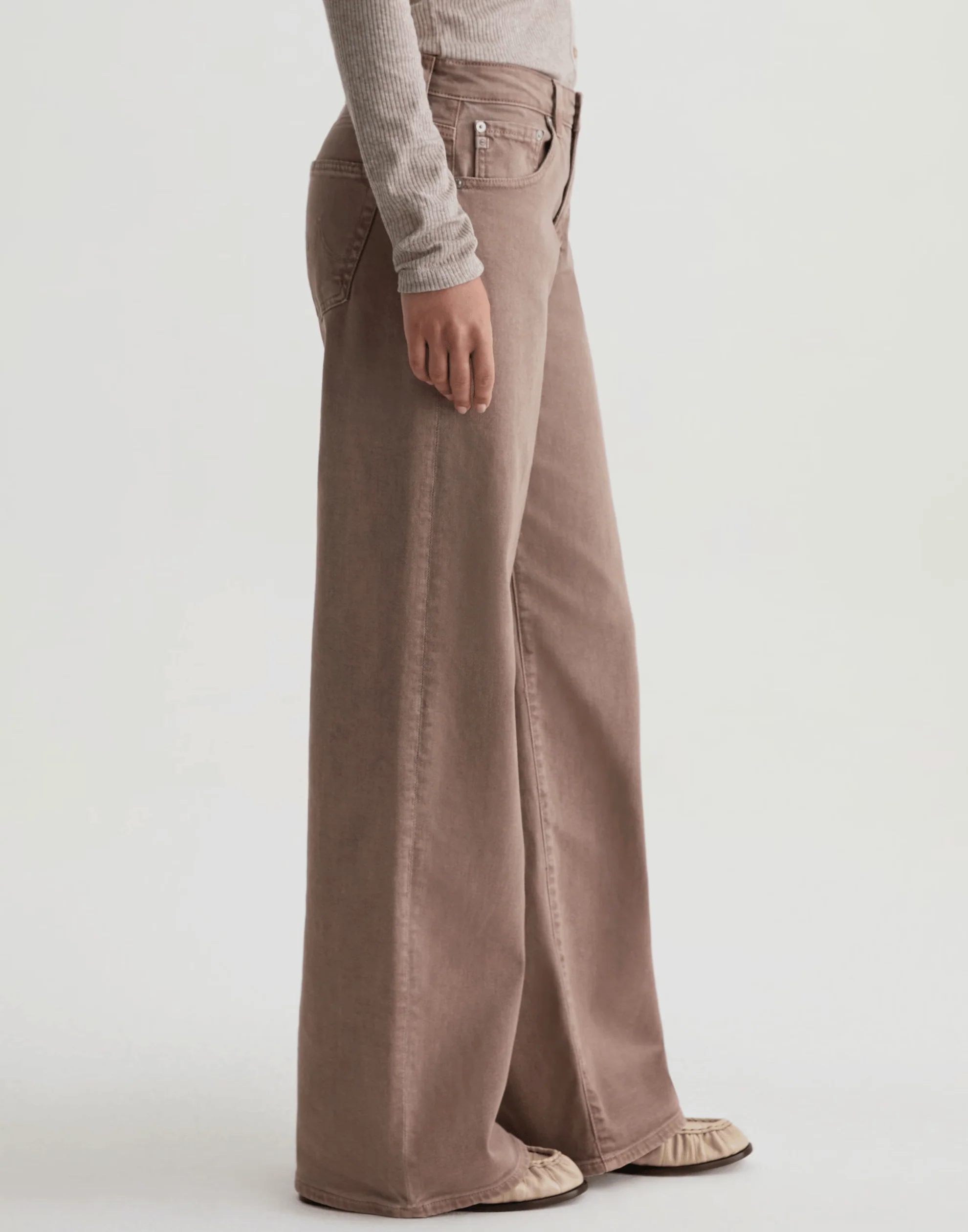 Sulfur Taupe Grey Low-Rise Adria Jeans - Image 6