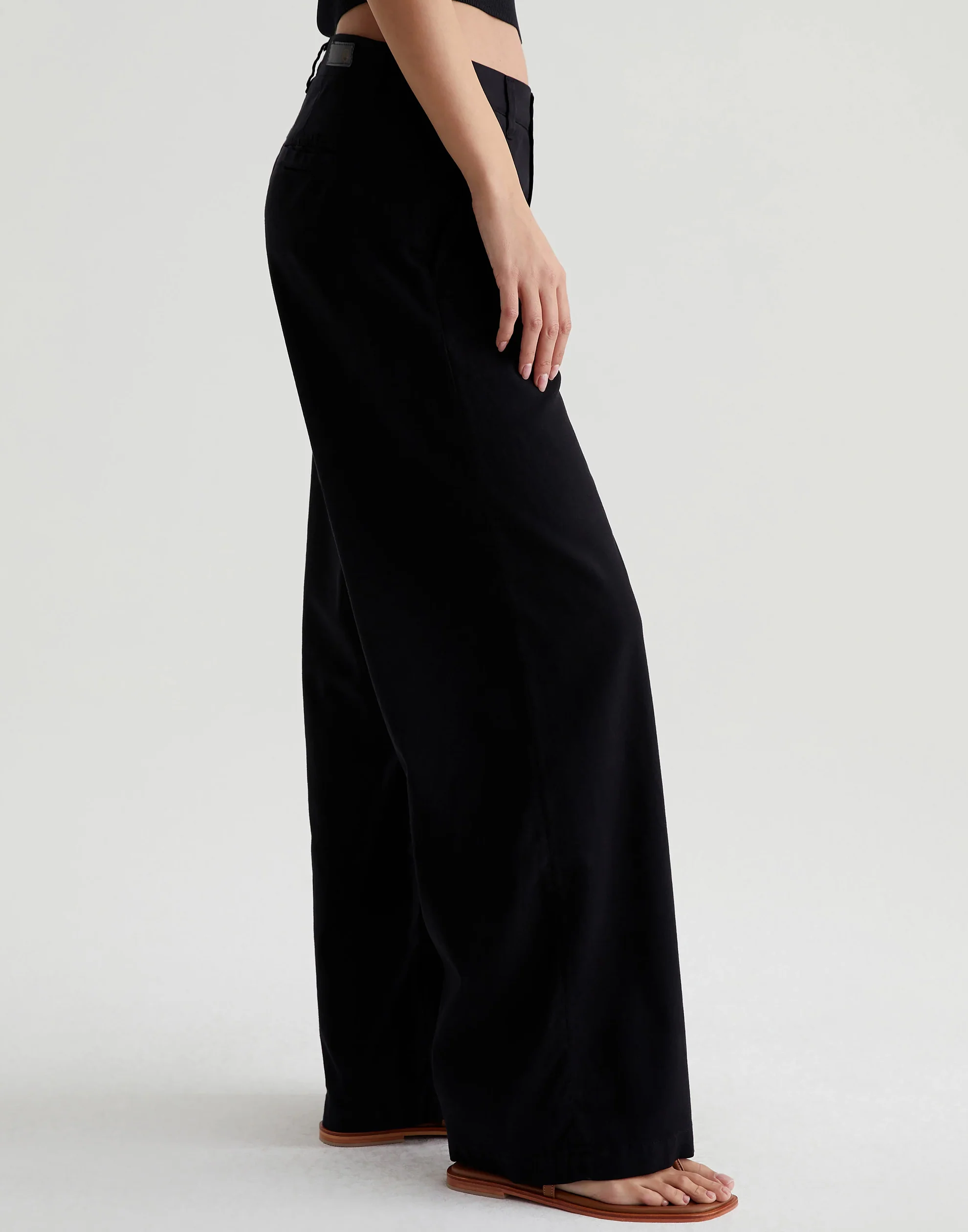 Super Black Wide Leg Caden Trousers - Image 3