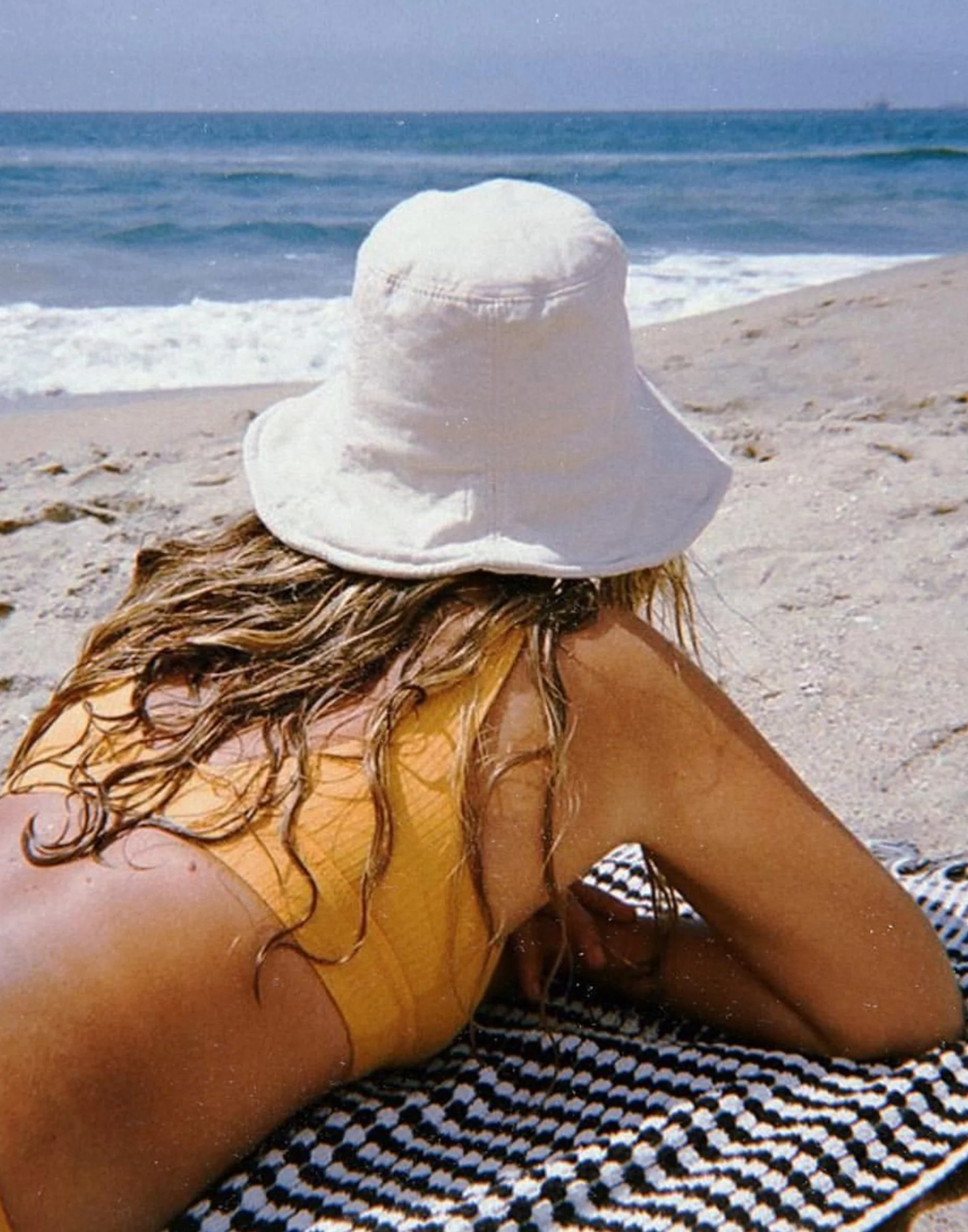 White Cotton & Linen Everyday Hat - Image 5