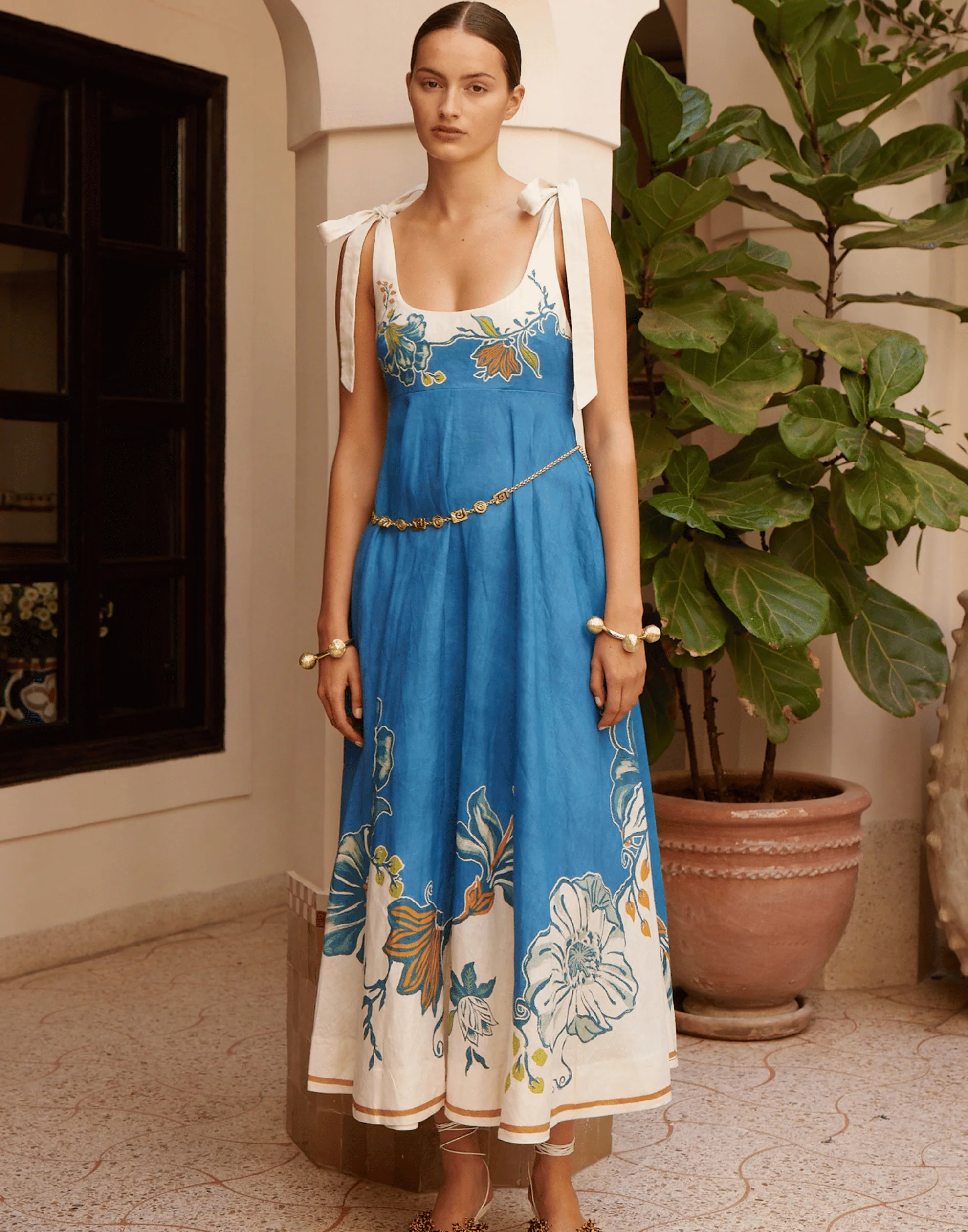 Printed Linen Luda Ballet Sundress - Image 3