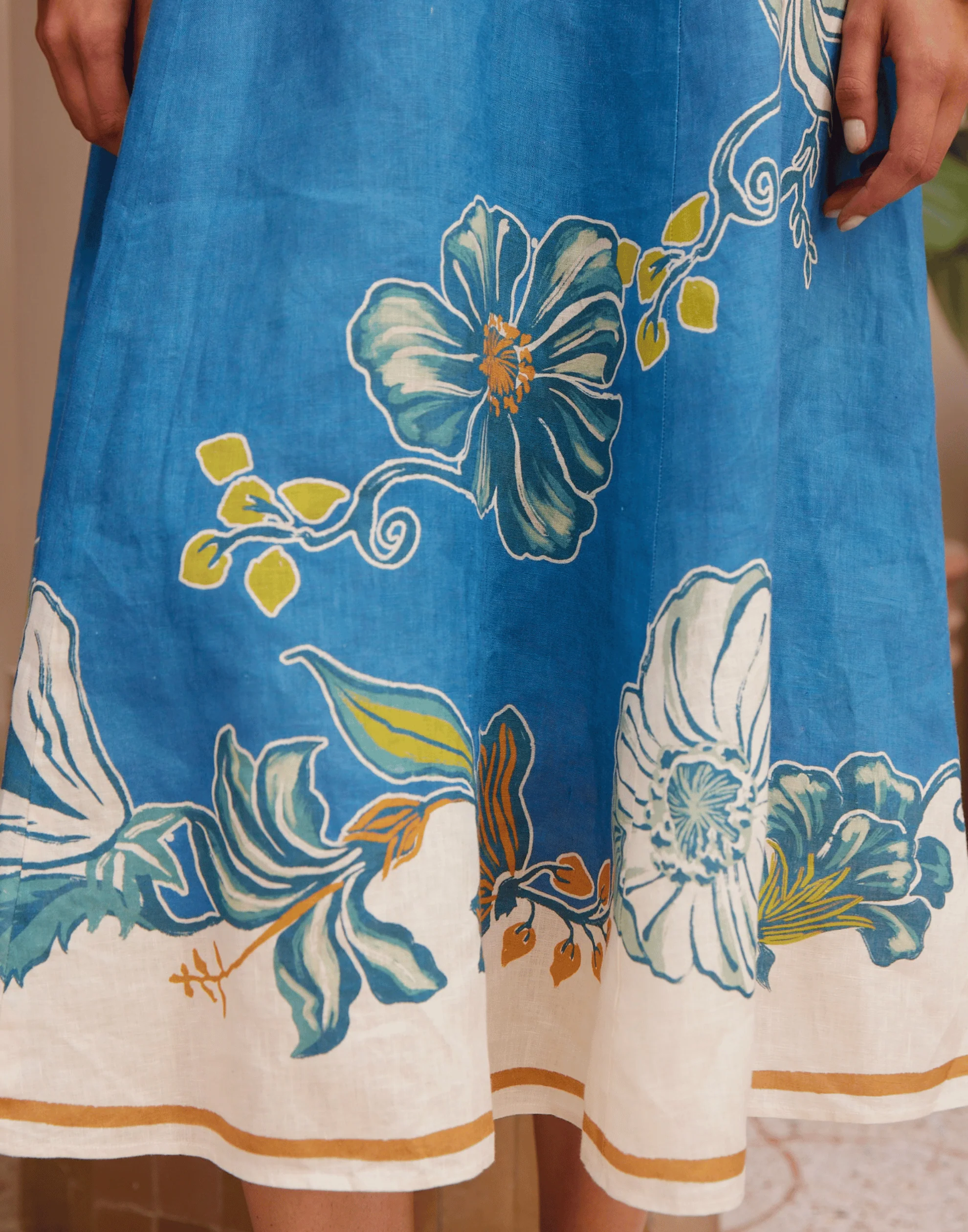 Printed Linen Luda Midi Dress - Image 5