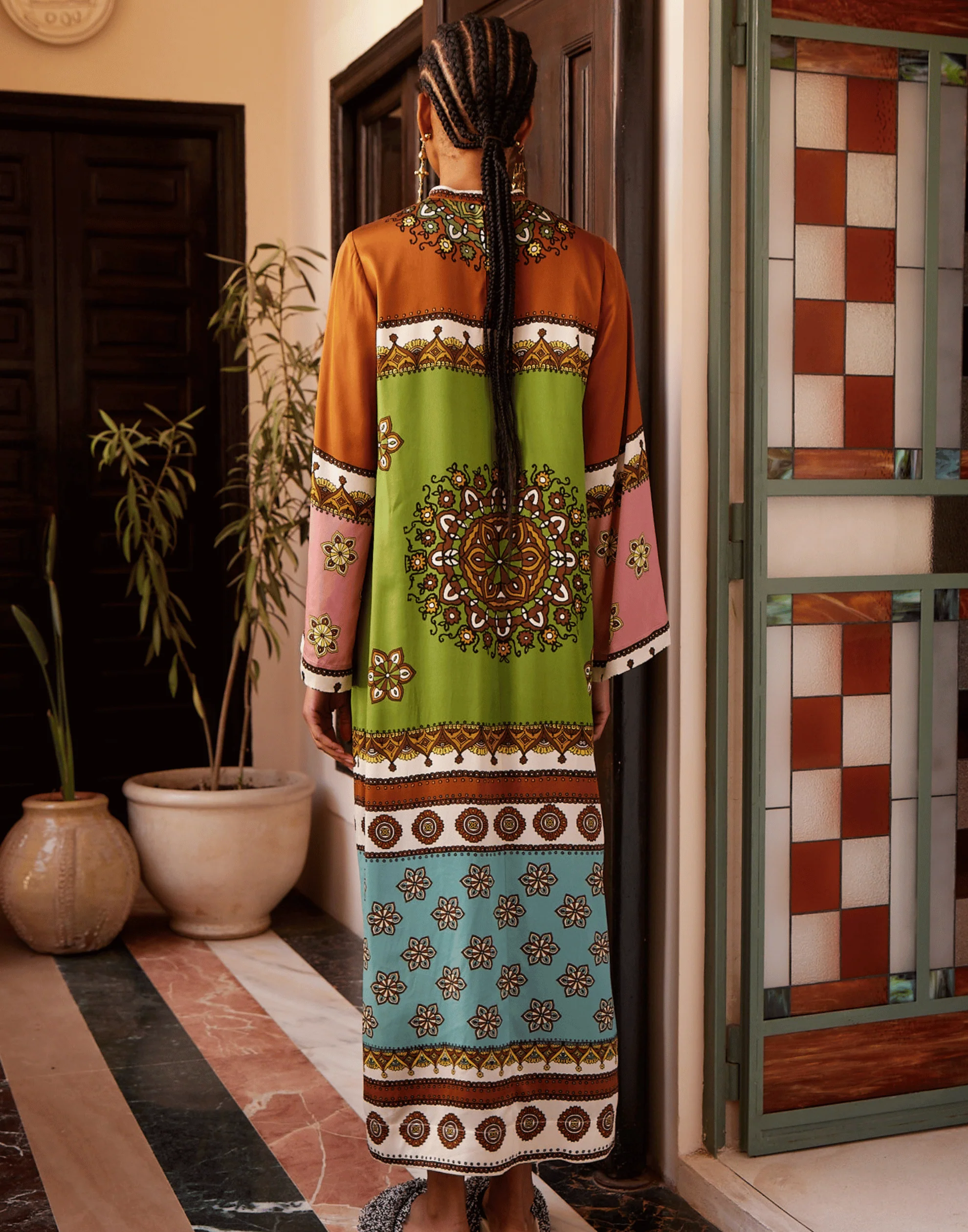 Printed Silk Contina Midi Dress - Image 4