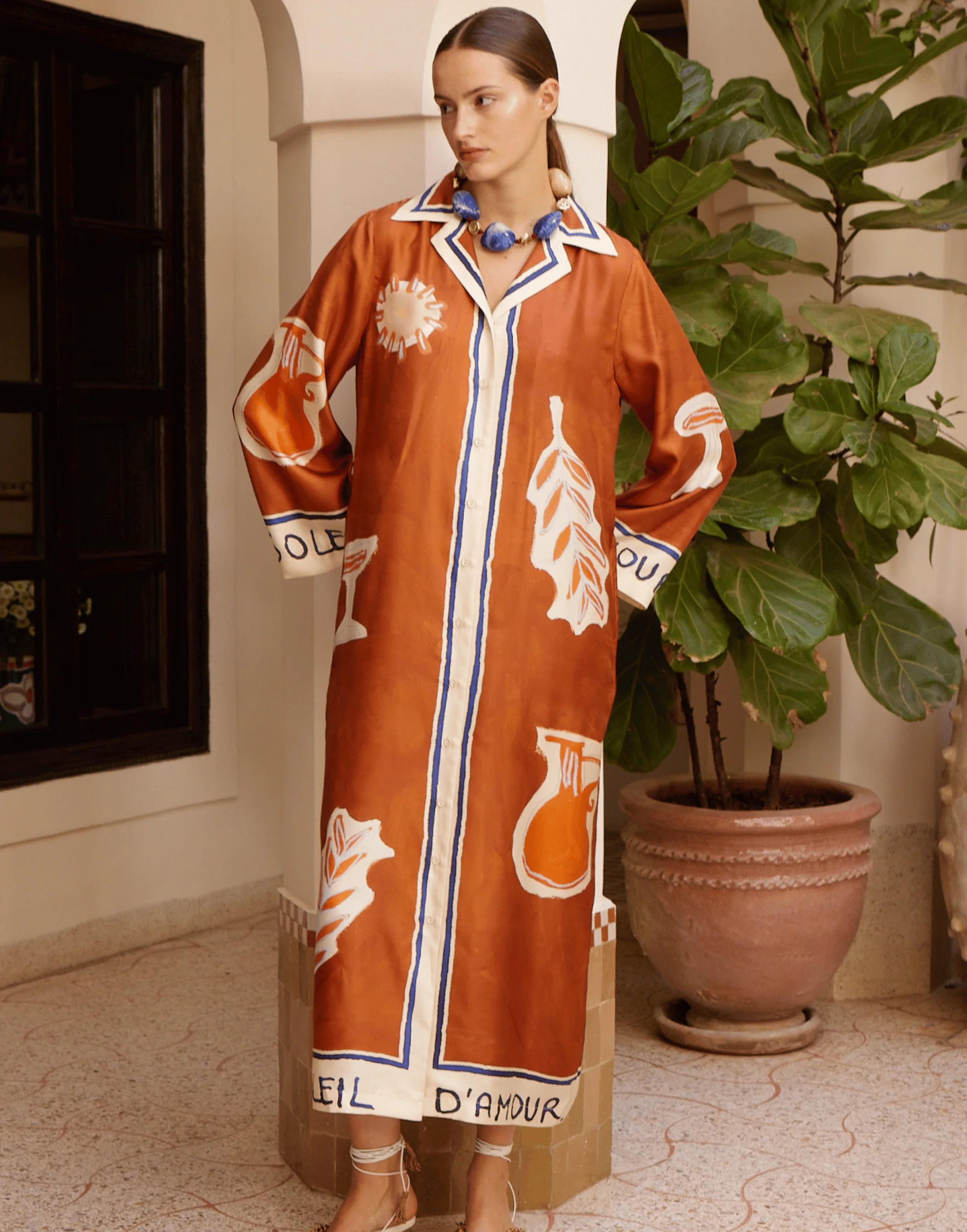 Printed Silk Soleil D’amour Shirt Dress - Image 3