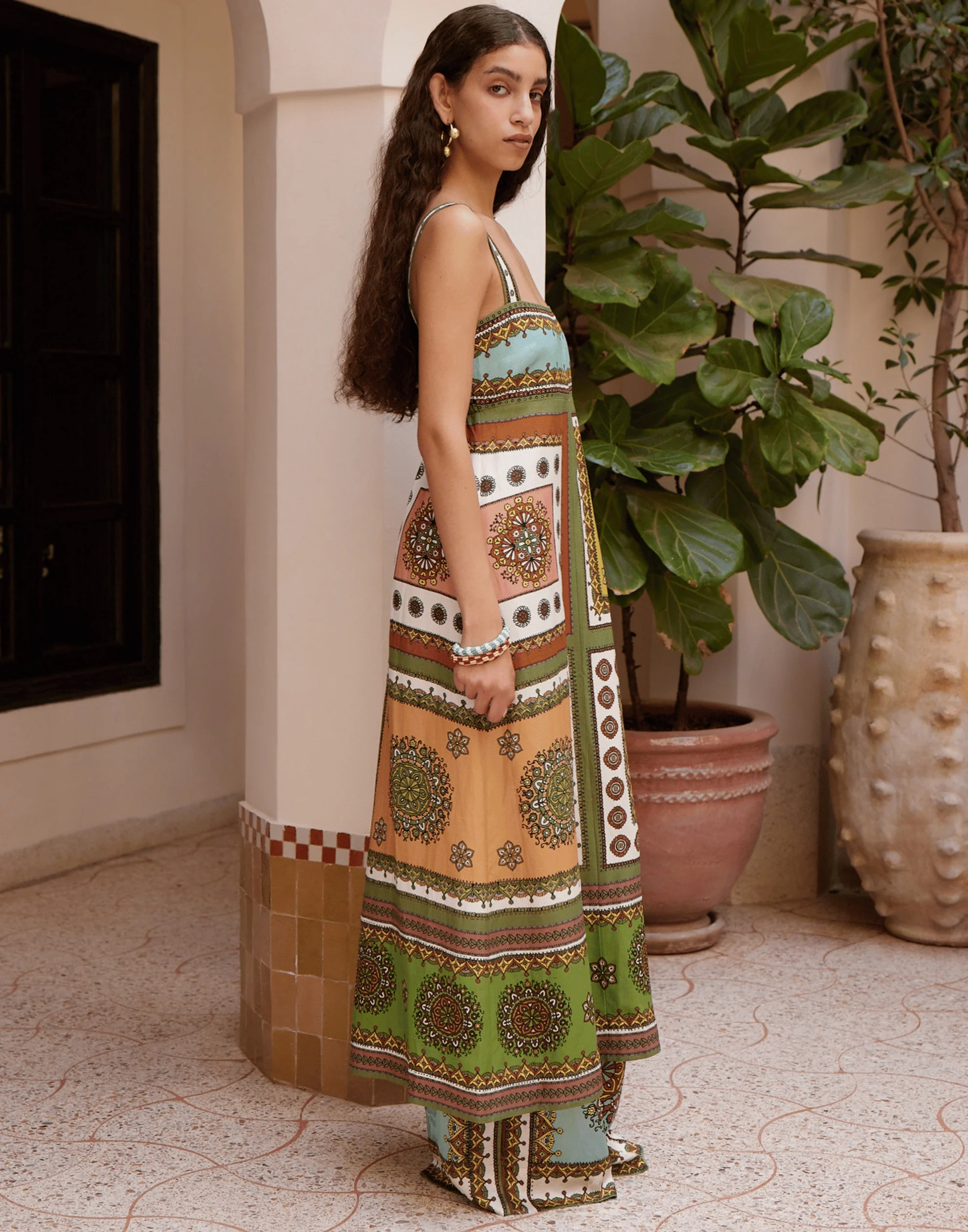 Printed Viscose & Linen Contina Day Dress - Image 3