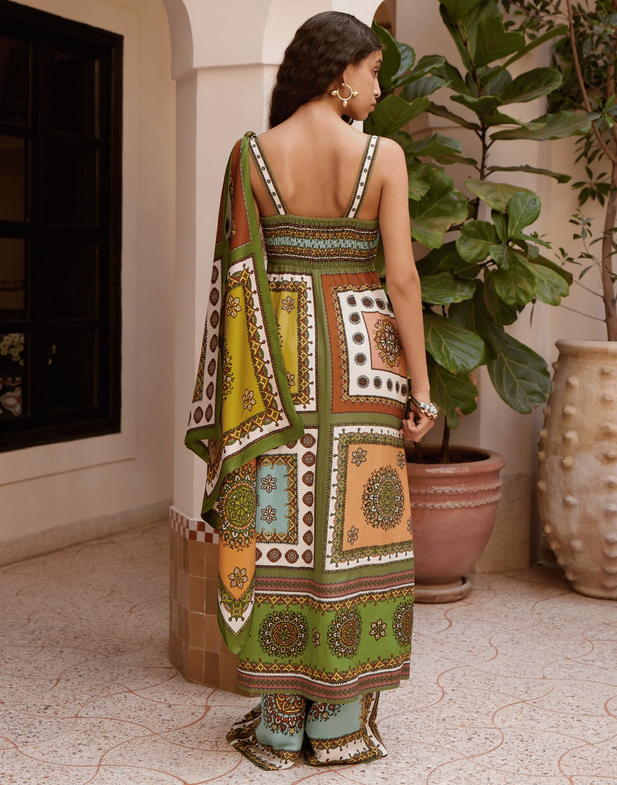 Printed Viscose & Linen Contina Day Dress - Image 4