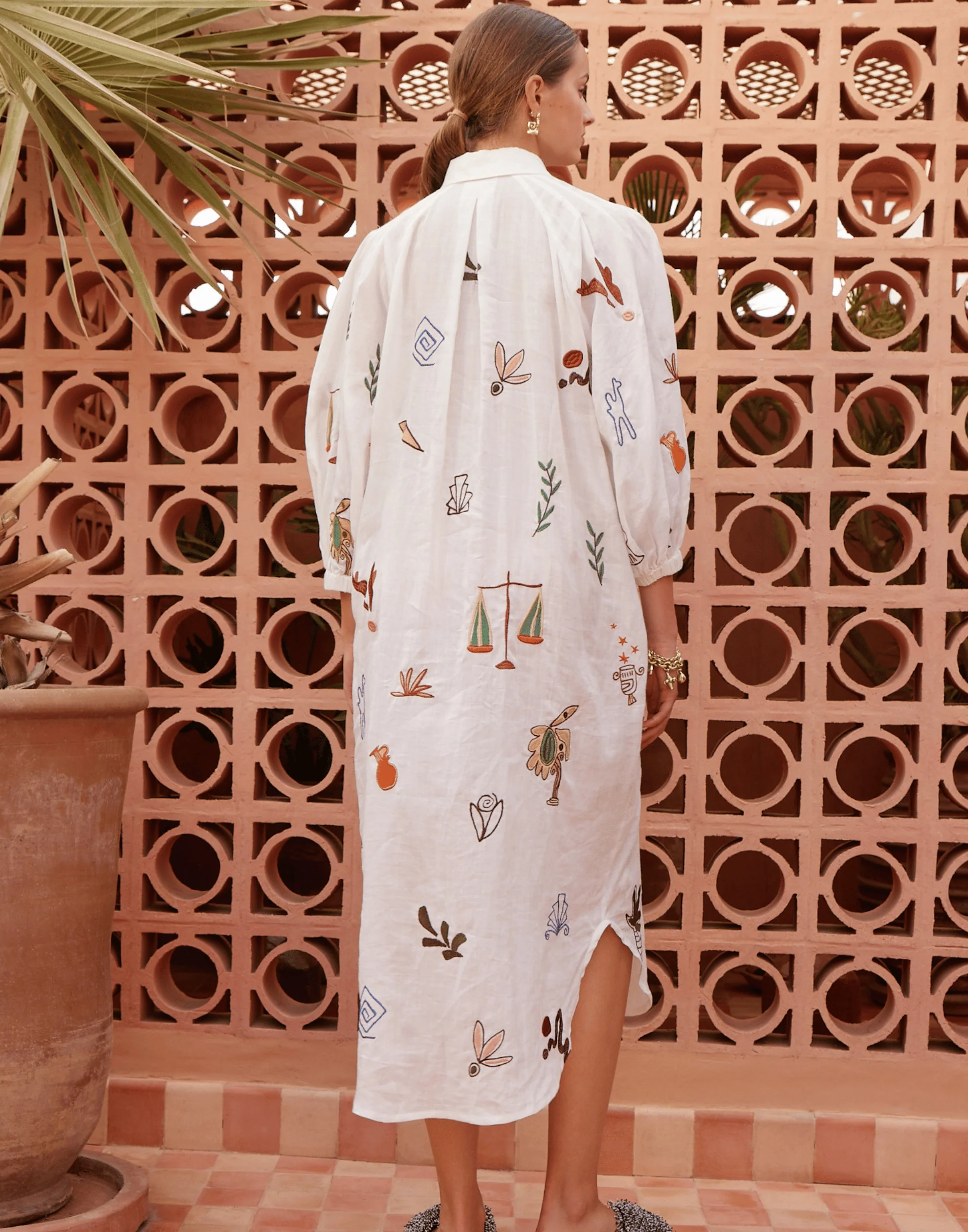 Ramie Embroidered Mina Shirt Dress - Image 5
