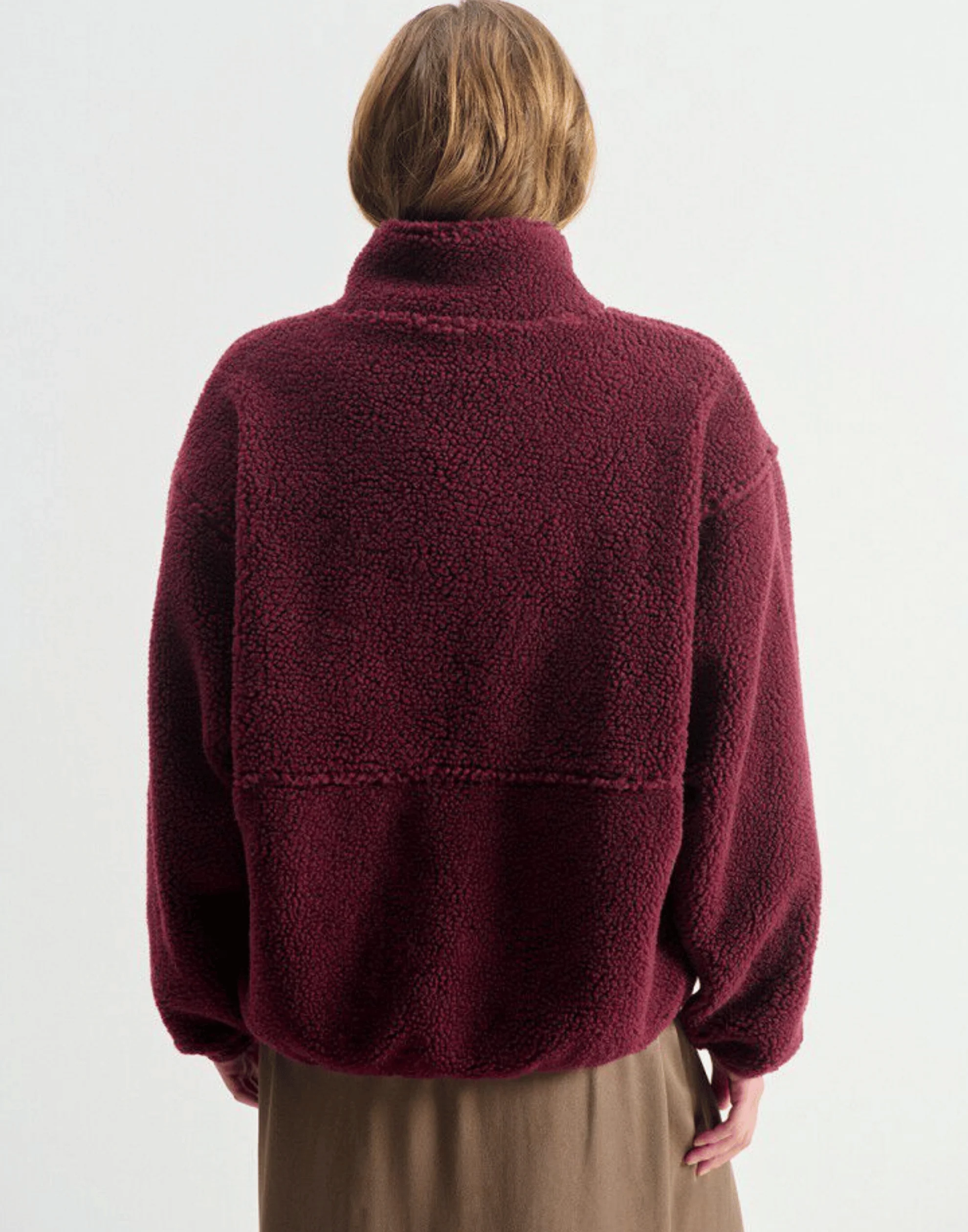 Burgundy Faux Shearling Hocktown Jacket - Image 4