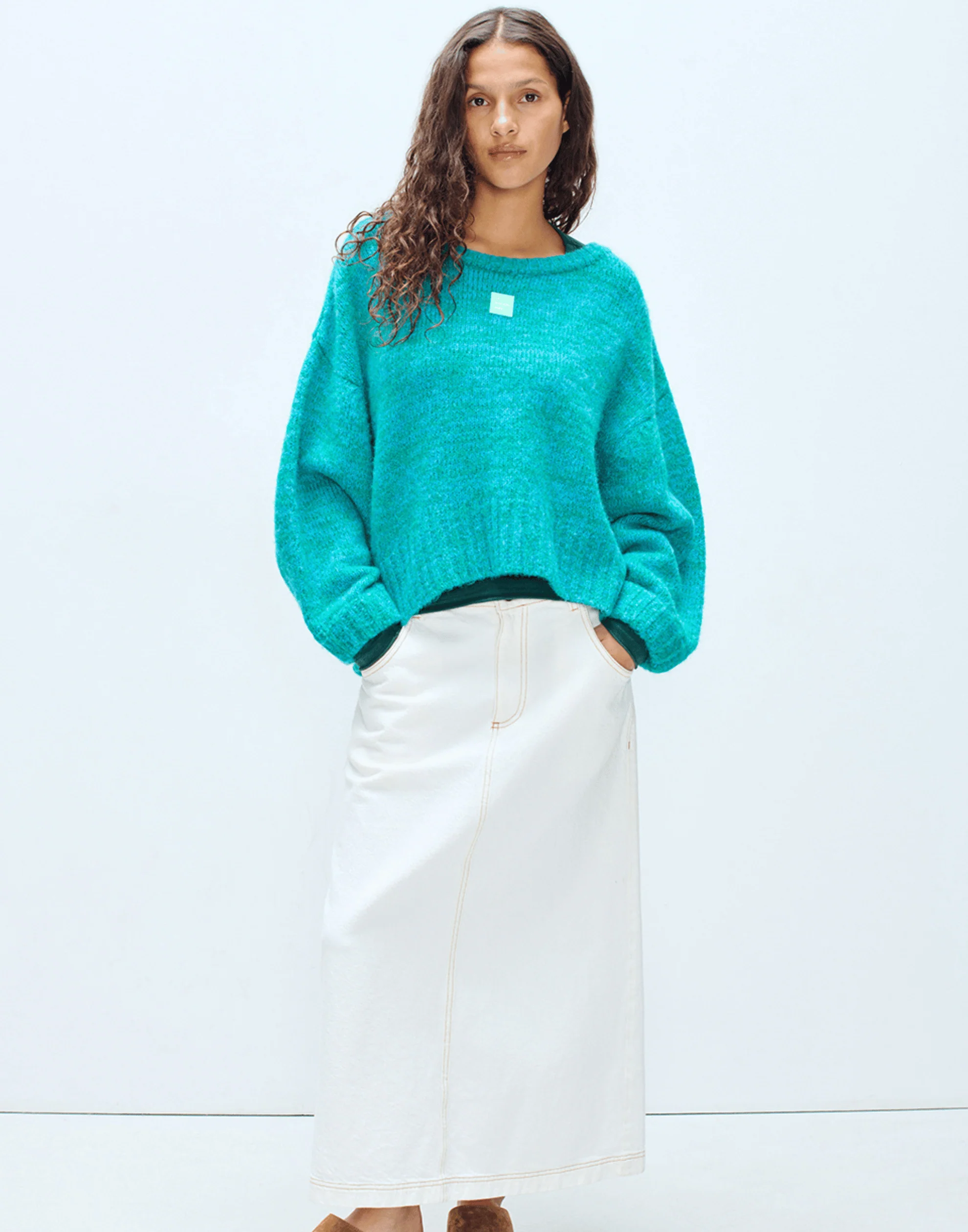 Celestial Melange Wool Blend Boatneck Pullover - Image 3