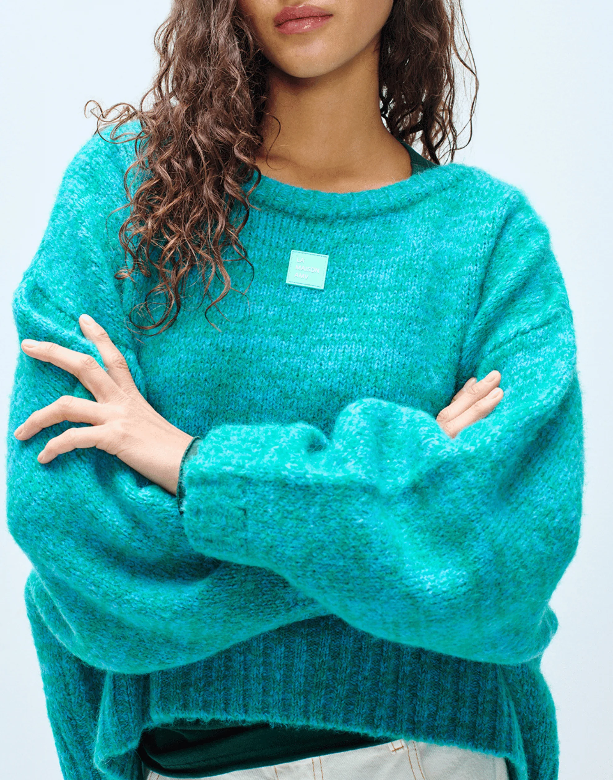 Celestial Melange Wool Blend Boatneck Pullover - Image 4