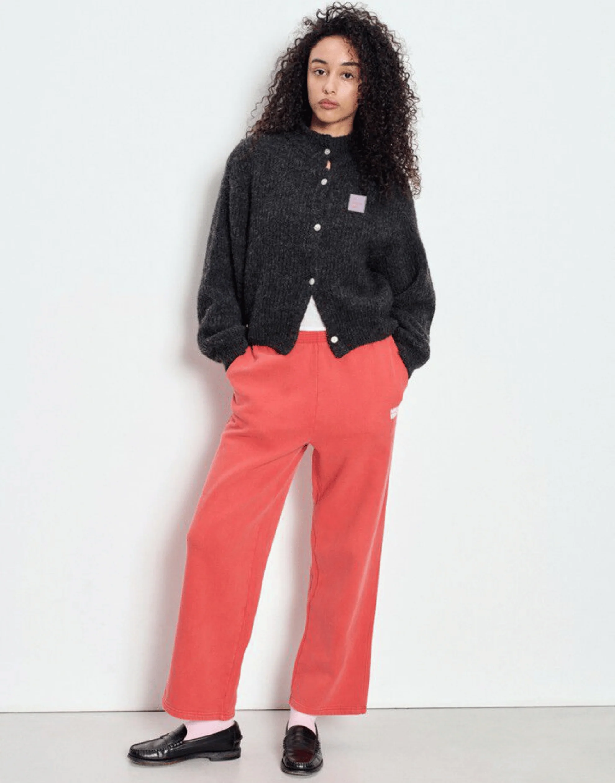 Charcoal Melange Wool Blend Button Cardigan - Image 3