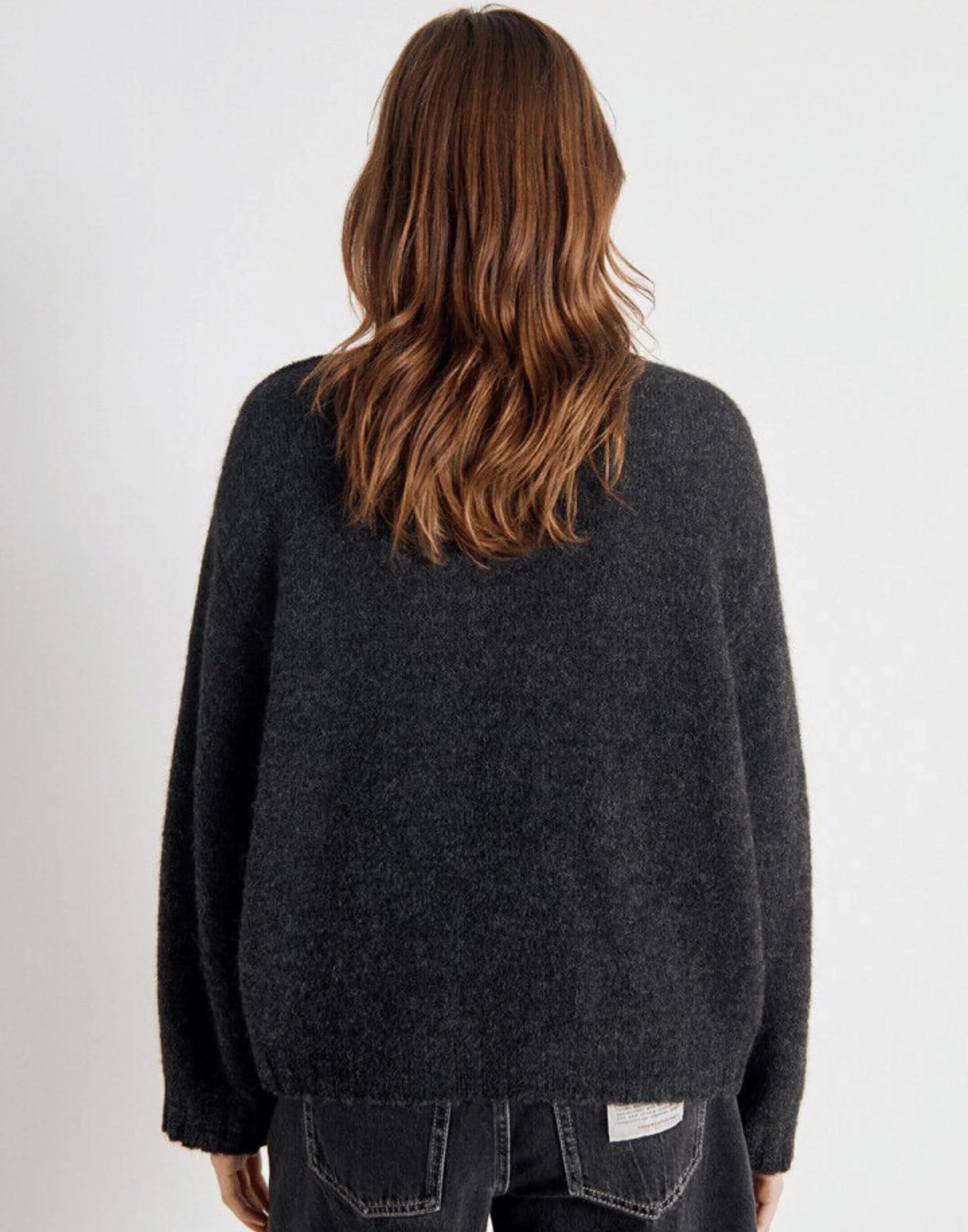 Charcoal Melange Wool Blend V East Pullover - Image 4