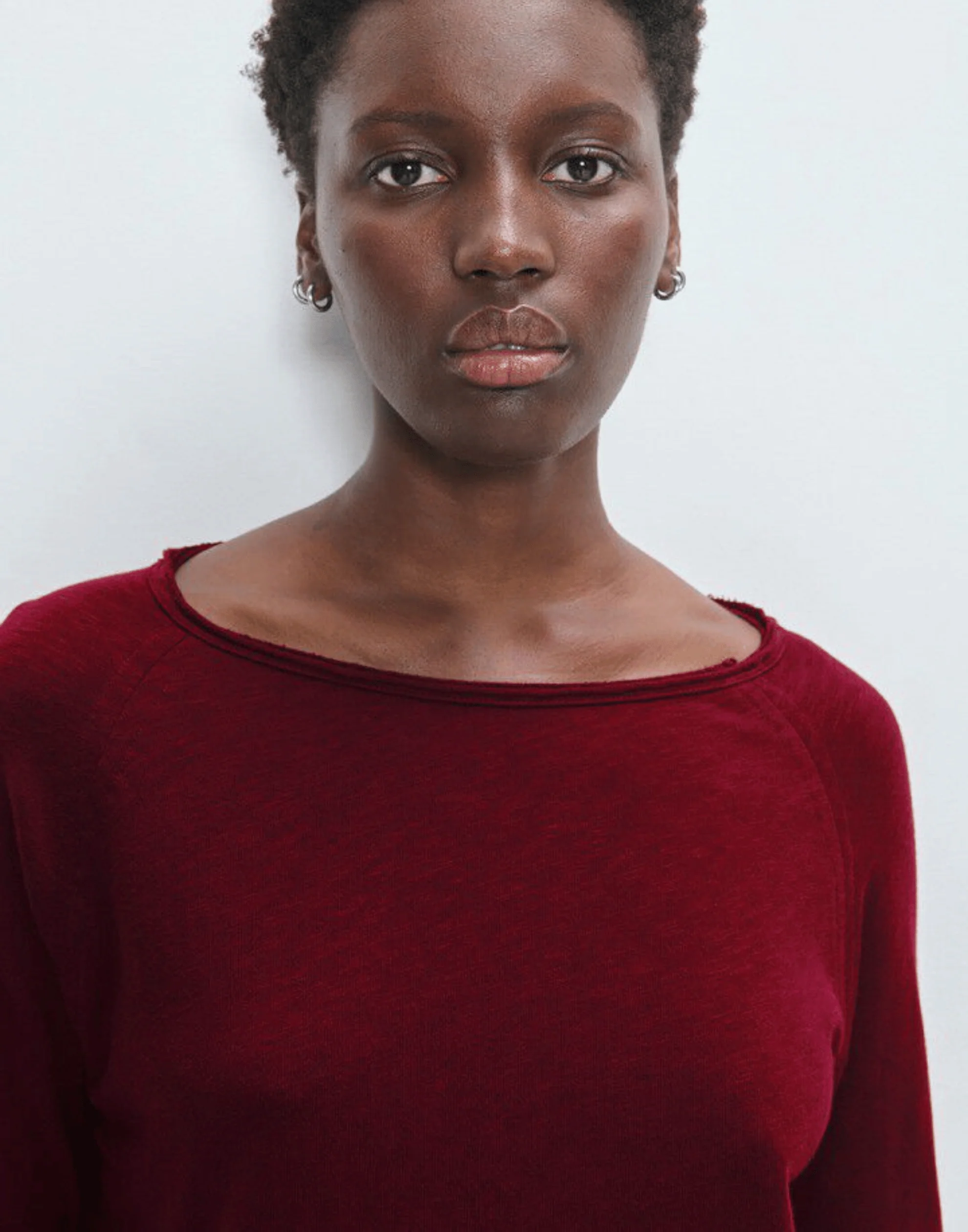 Cherry Red Cotton Sonoma Long Sleeve T-Shirt - Image 4