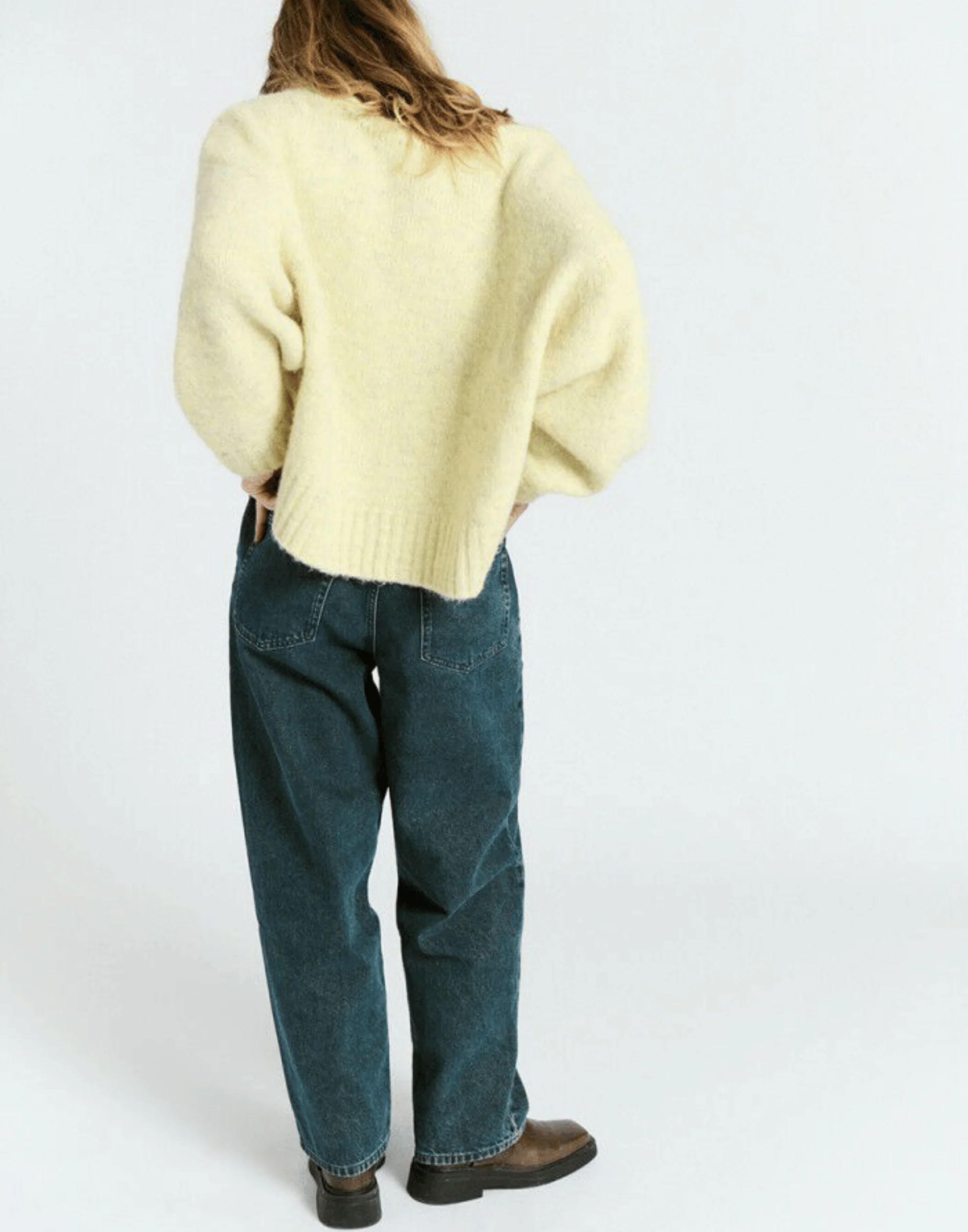 Chick Yellow Wool Blend Boatneck Pullover - Image 3