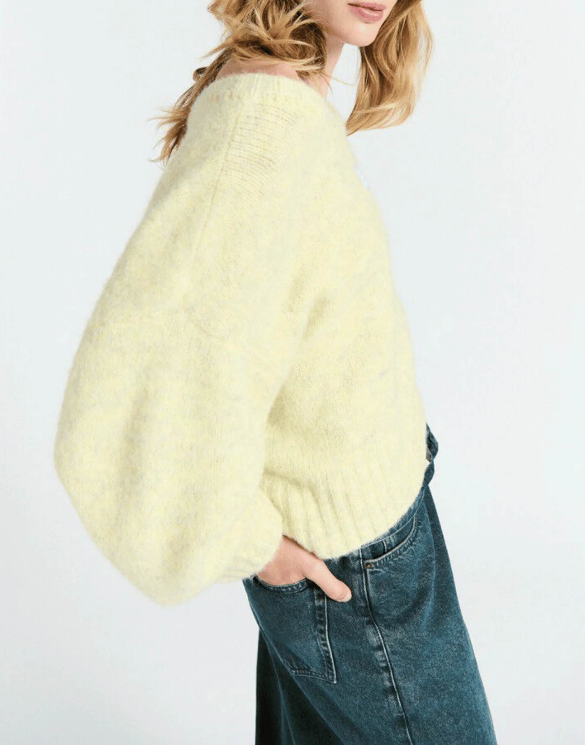 Chick Yellow Wool Blend Boatneck Pullover - Image 5