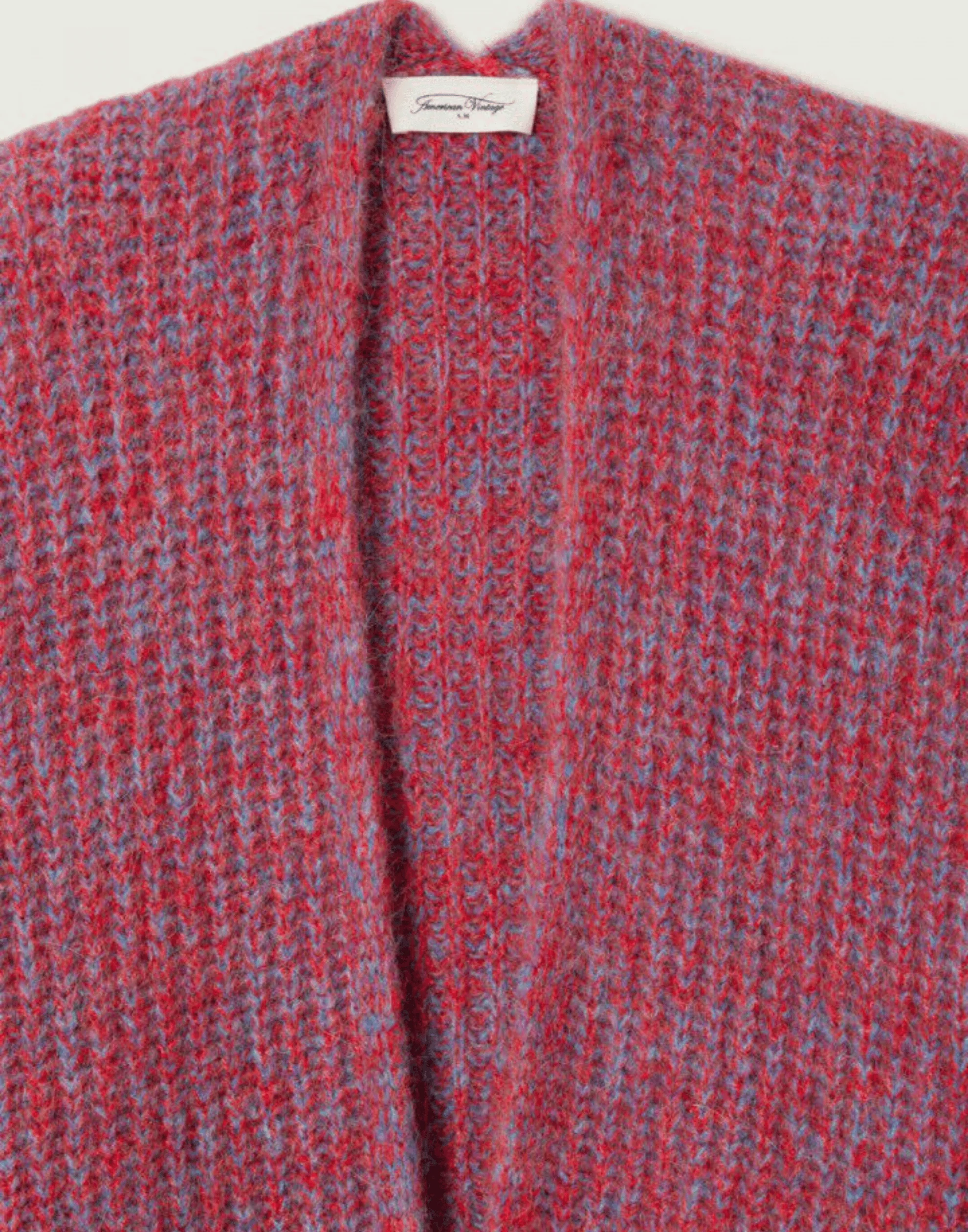 Chilli Red Melange Wool Blend East Cardigan - Image 6