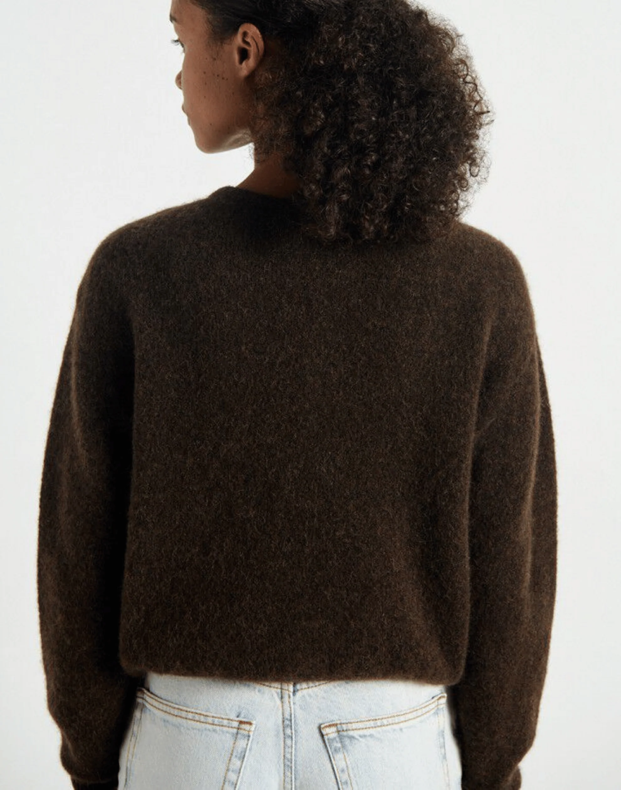Coffee Brown Wool & Alpaca Vitow Cardigan - Image 4