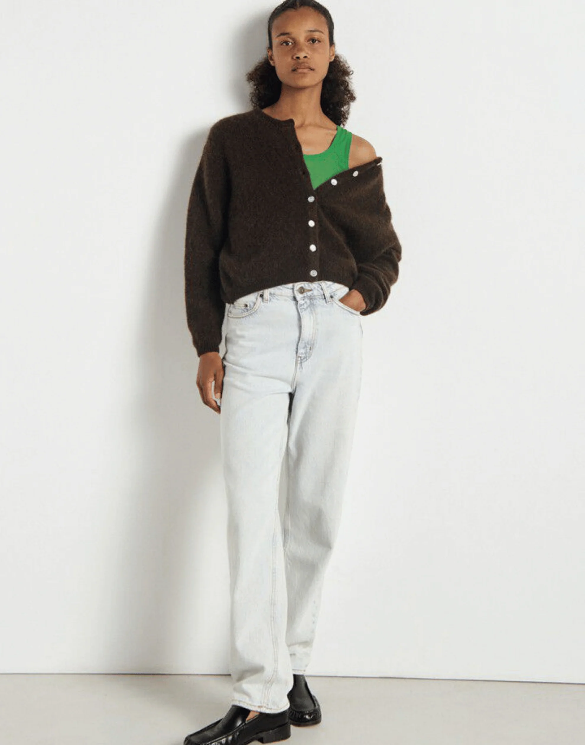 Coffee Brown Wool & Alpaca Vitow Cardigan - Image 5