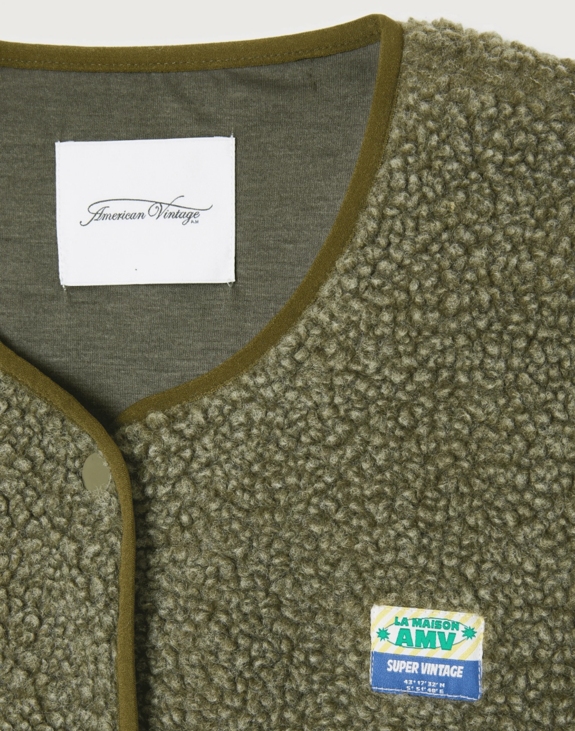 Khaki Melange Faux Shearling Hocktown Vest - Image 5