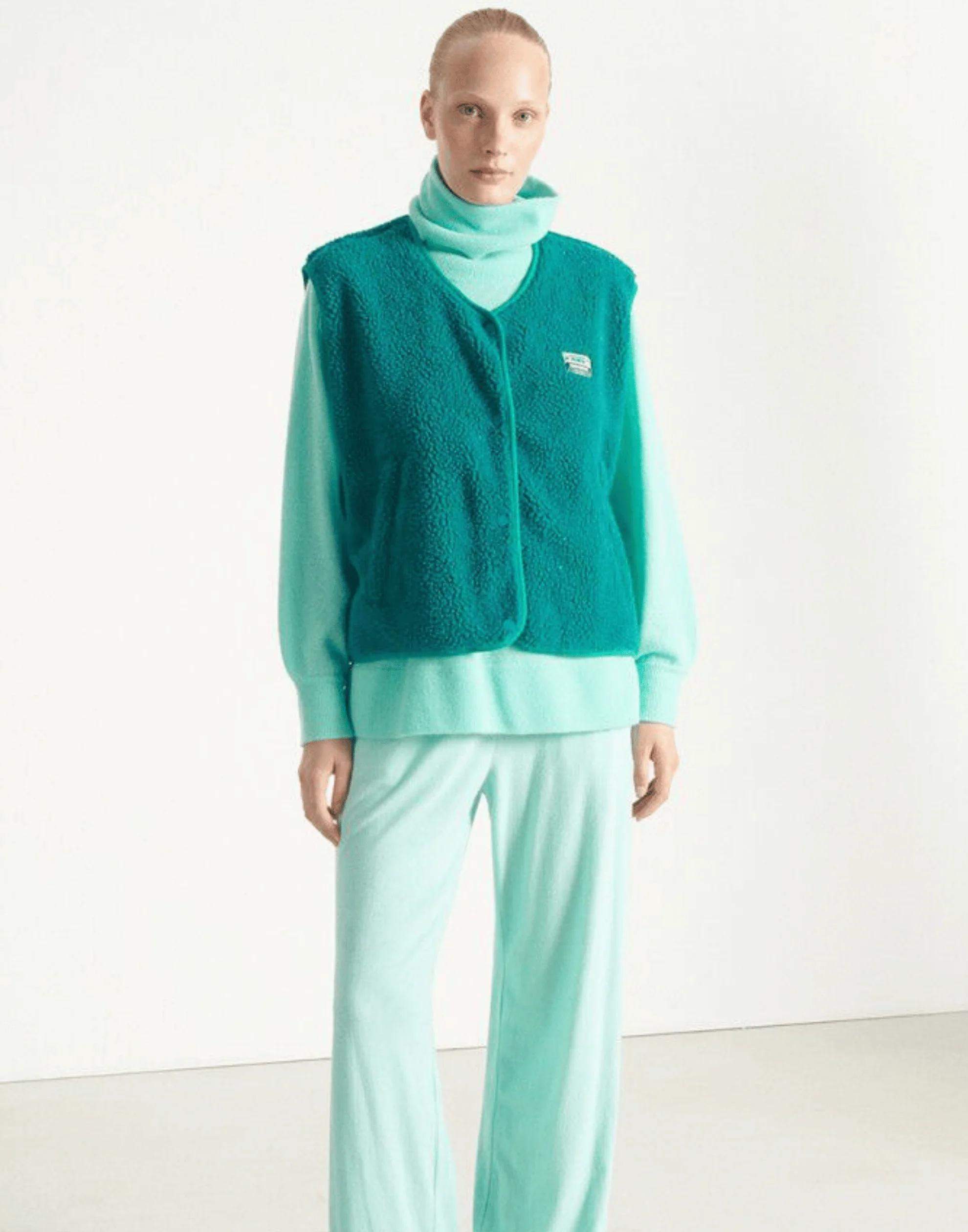 Menthol Faux Shearling Hocktown Vest - Image 3