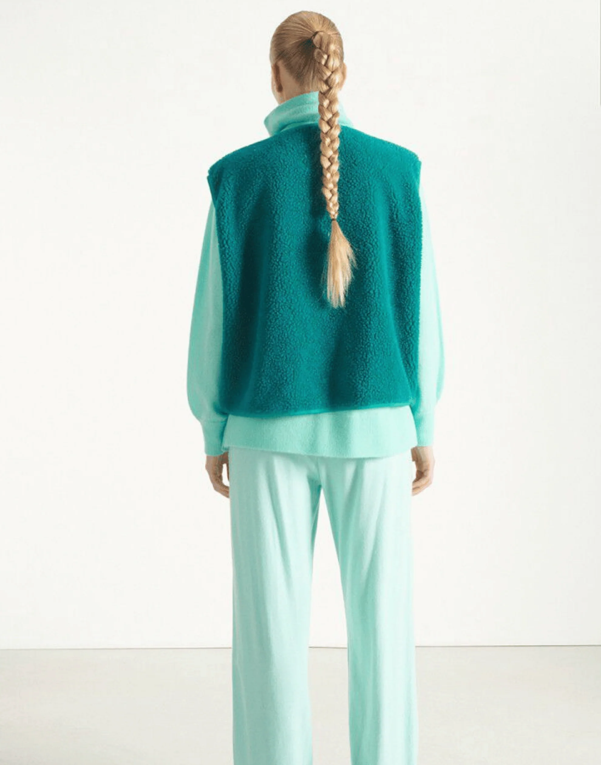 Menthol Faux Shearling Hocktown Vest - Image 4