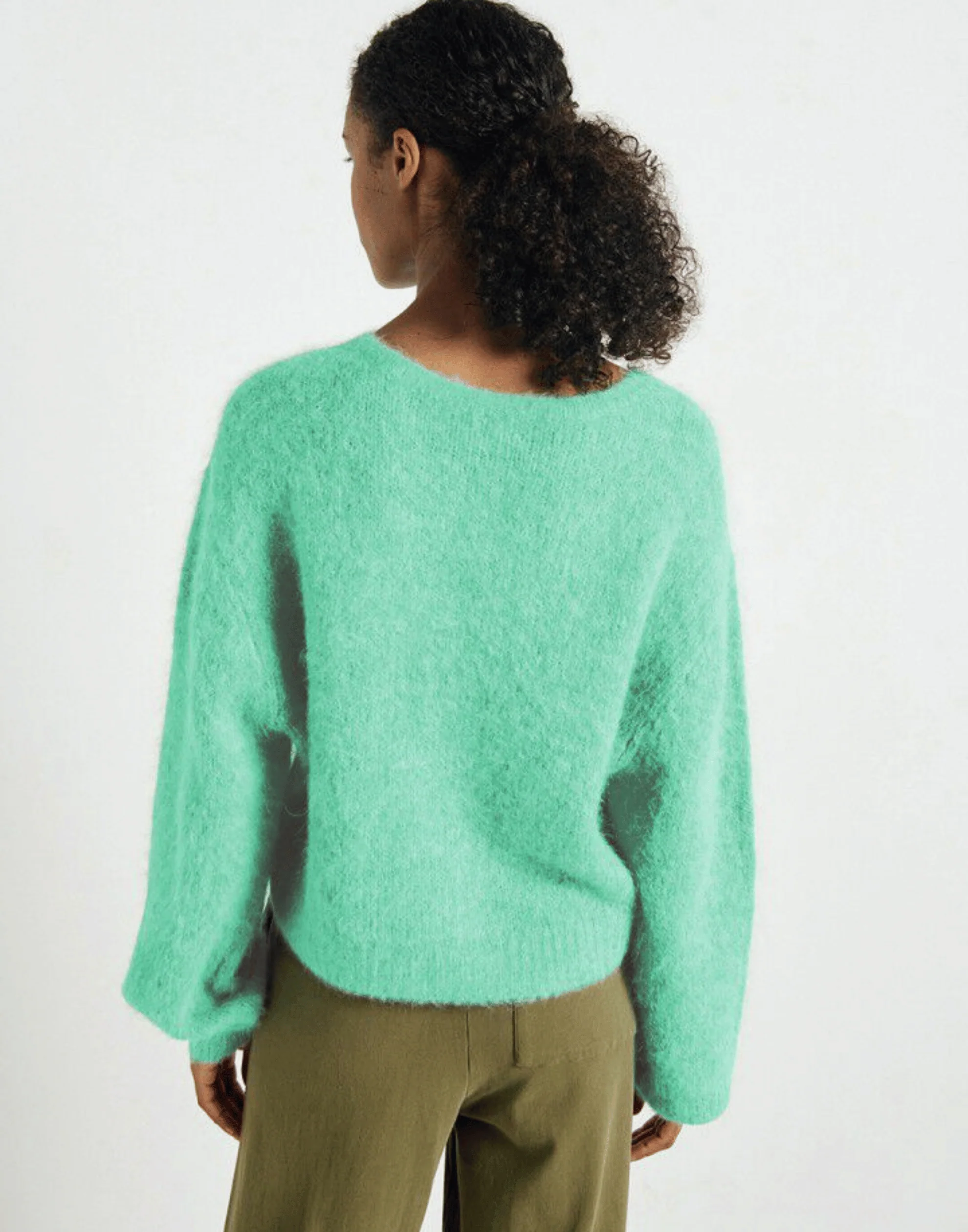 Mint Marl Alpaca Blend Niby Cardigan - Image 4