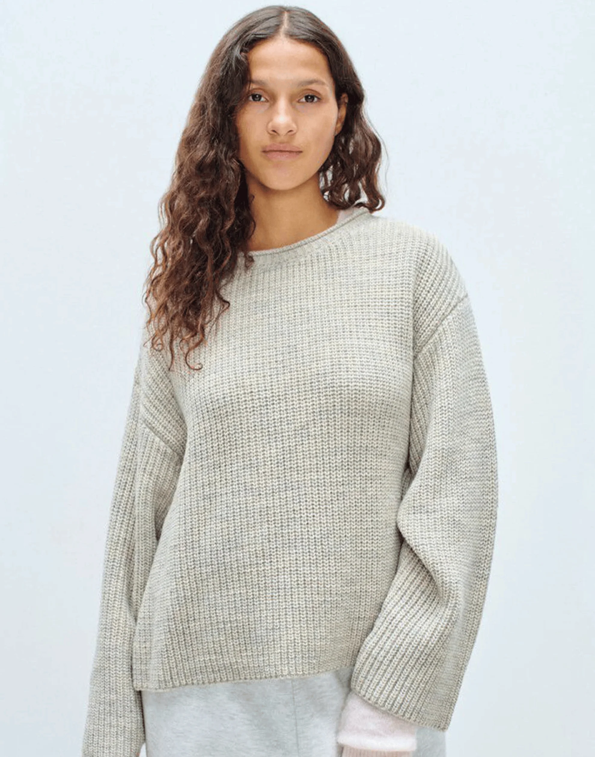 Mist Melange Wool Blend Crashway Pullover - Image 3
