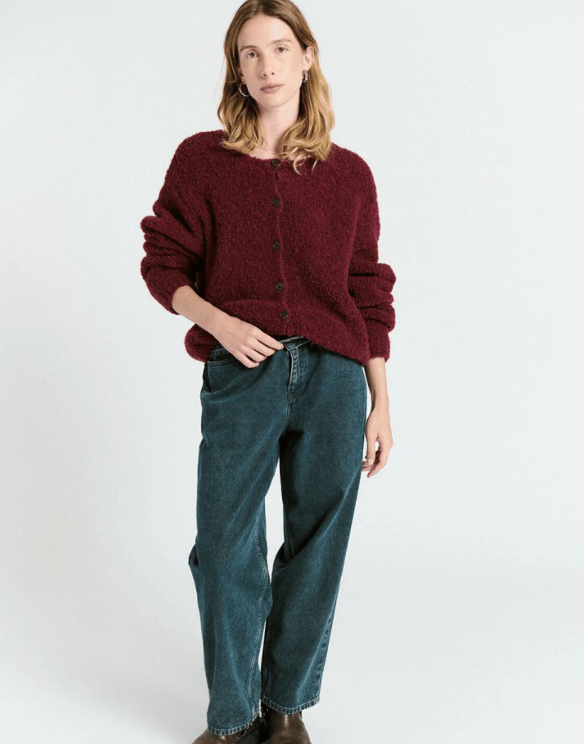 Pomegranate Wool Blend Zolly Cardigan - Image 2