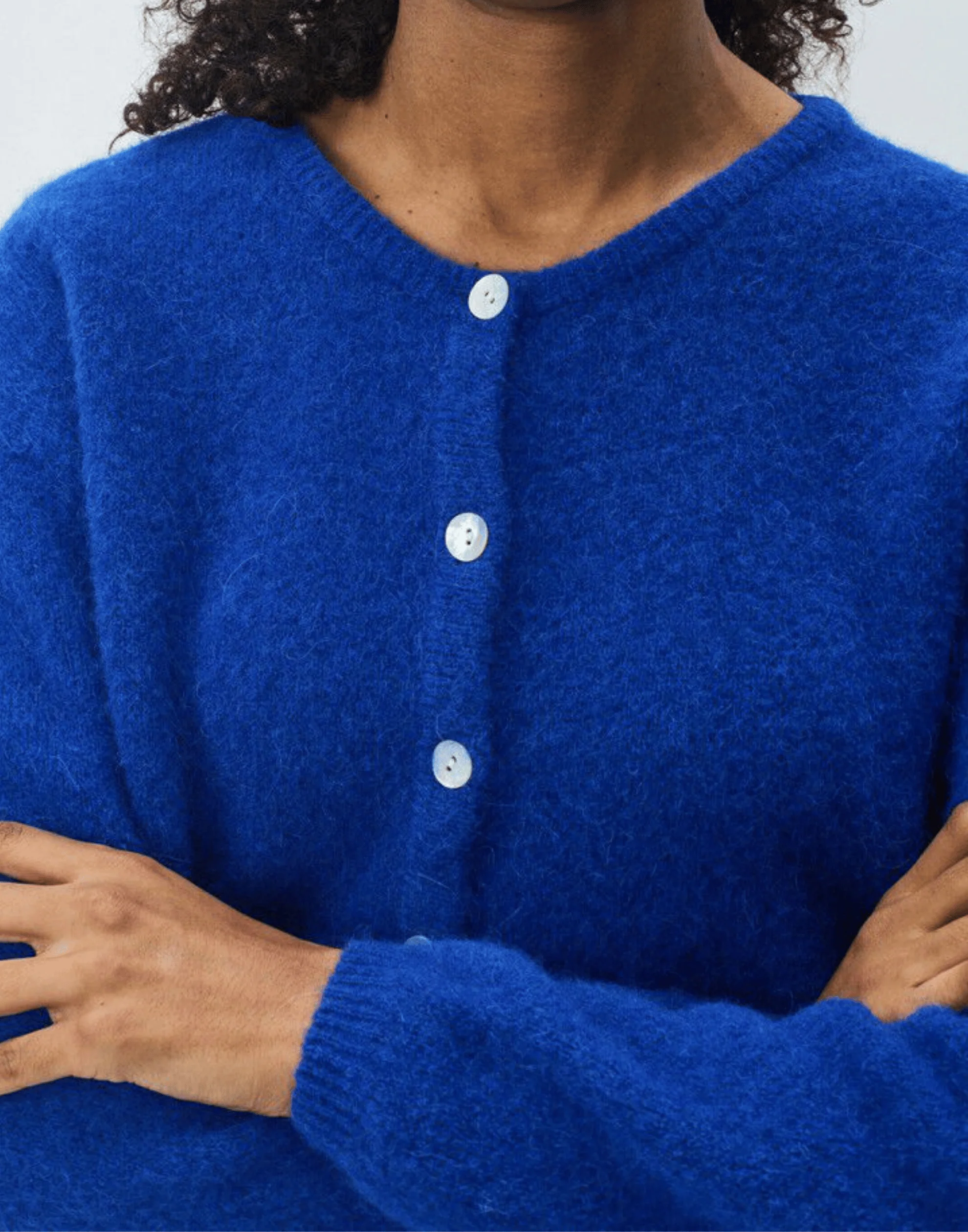 Royal Blue Wool & Alpaca Vitow Cardigan - Image 6