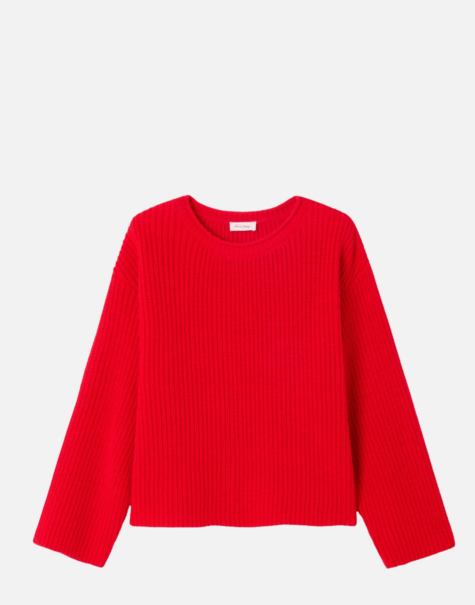 Scarlet Red Wool Blend Crashway Pullover