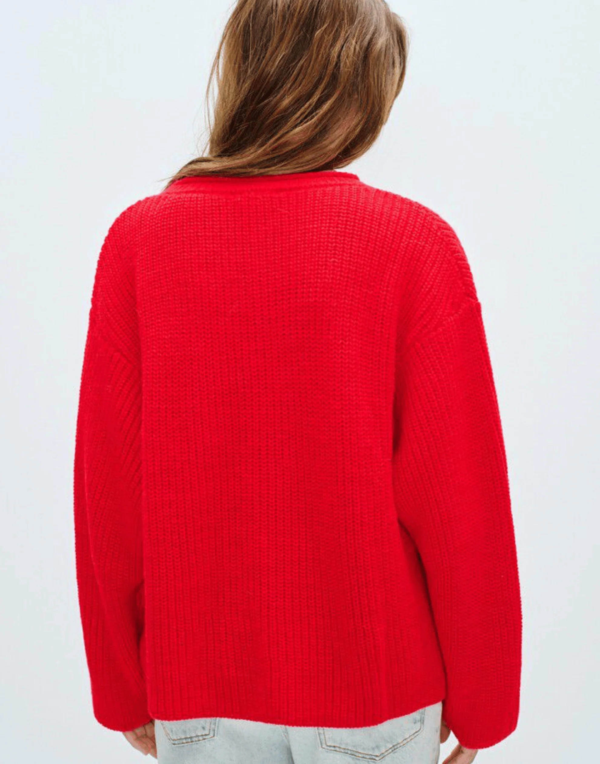 Scarlet Red Wool Blend Crashway Pullover - Image 3