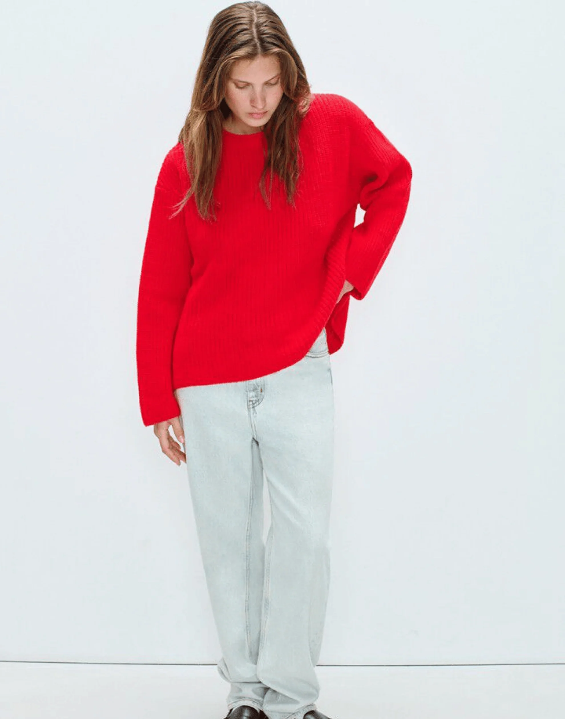 Scarlet Red Wool Blend Crashway Pullover - Image 4