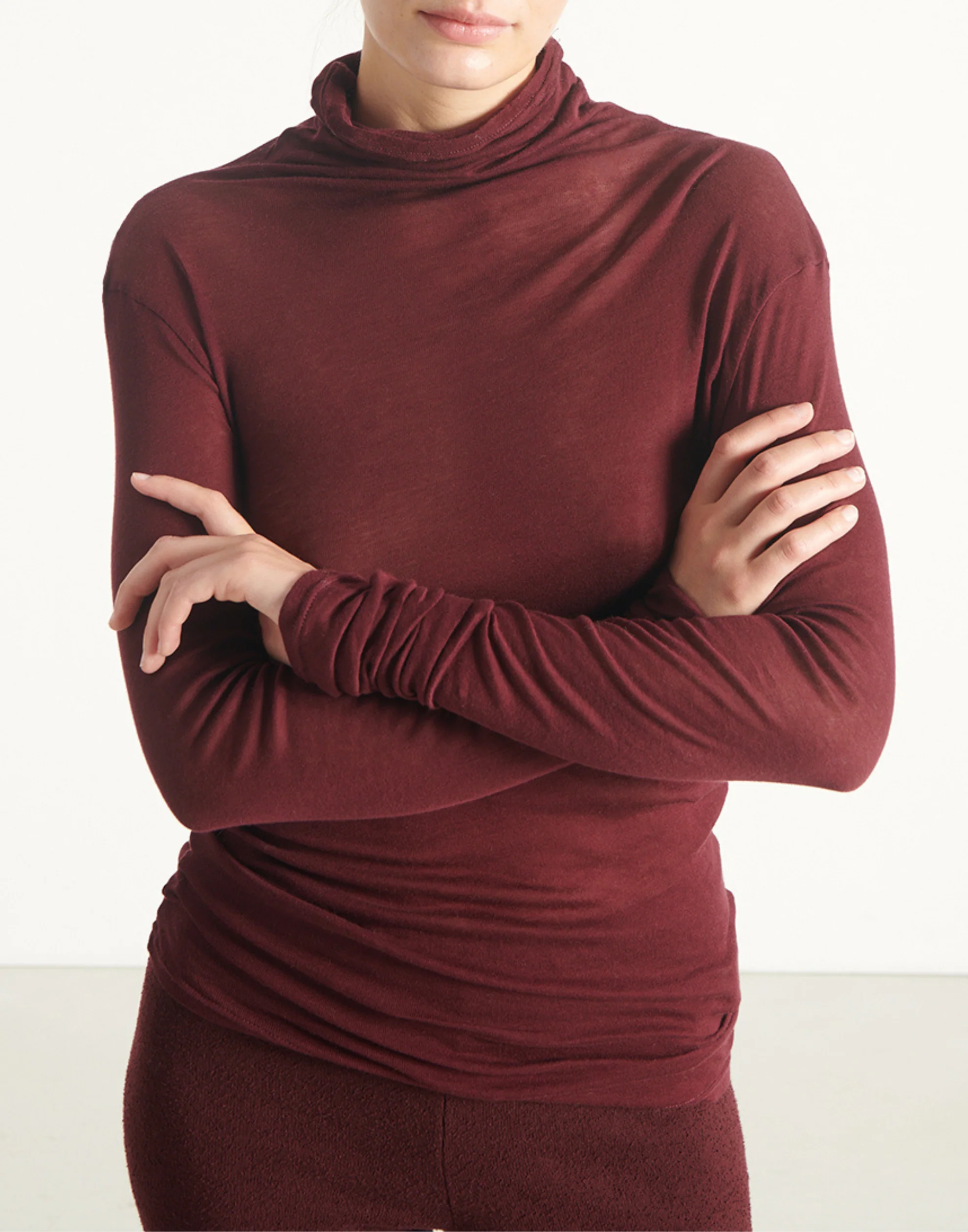 Vintage Grape Supima Cotton Long Sleeve Top - Image 2