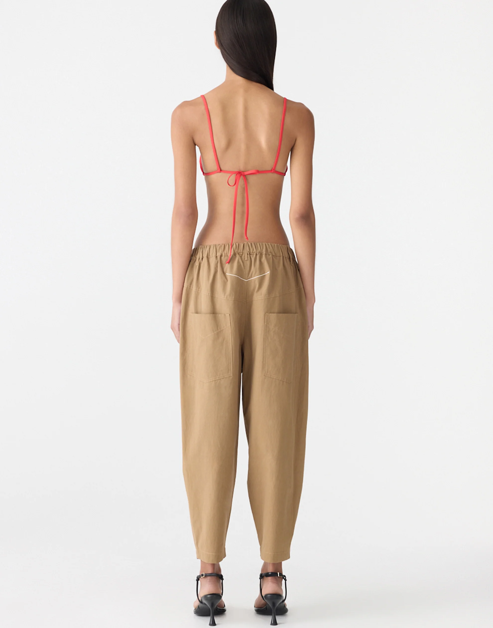 Dark Tan Crushed Cotton Summer Pants - Image 6
