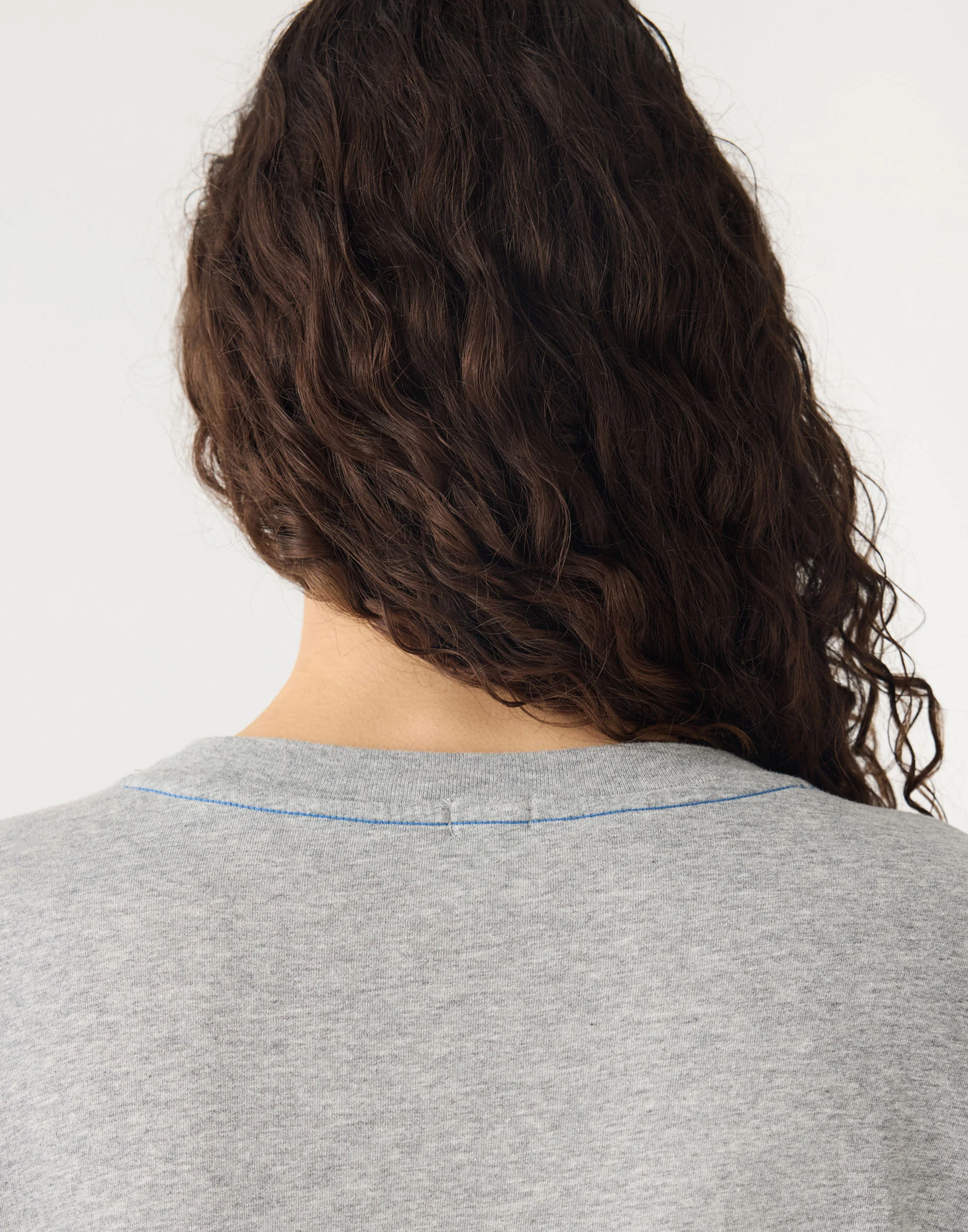 Grey & Cobalt Blue Cotton Slouch Dot T-Shirt - Image 5