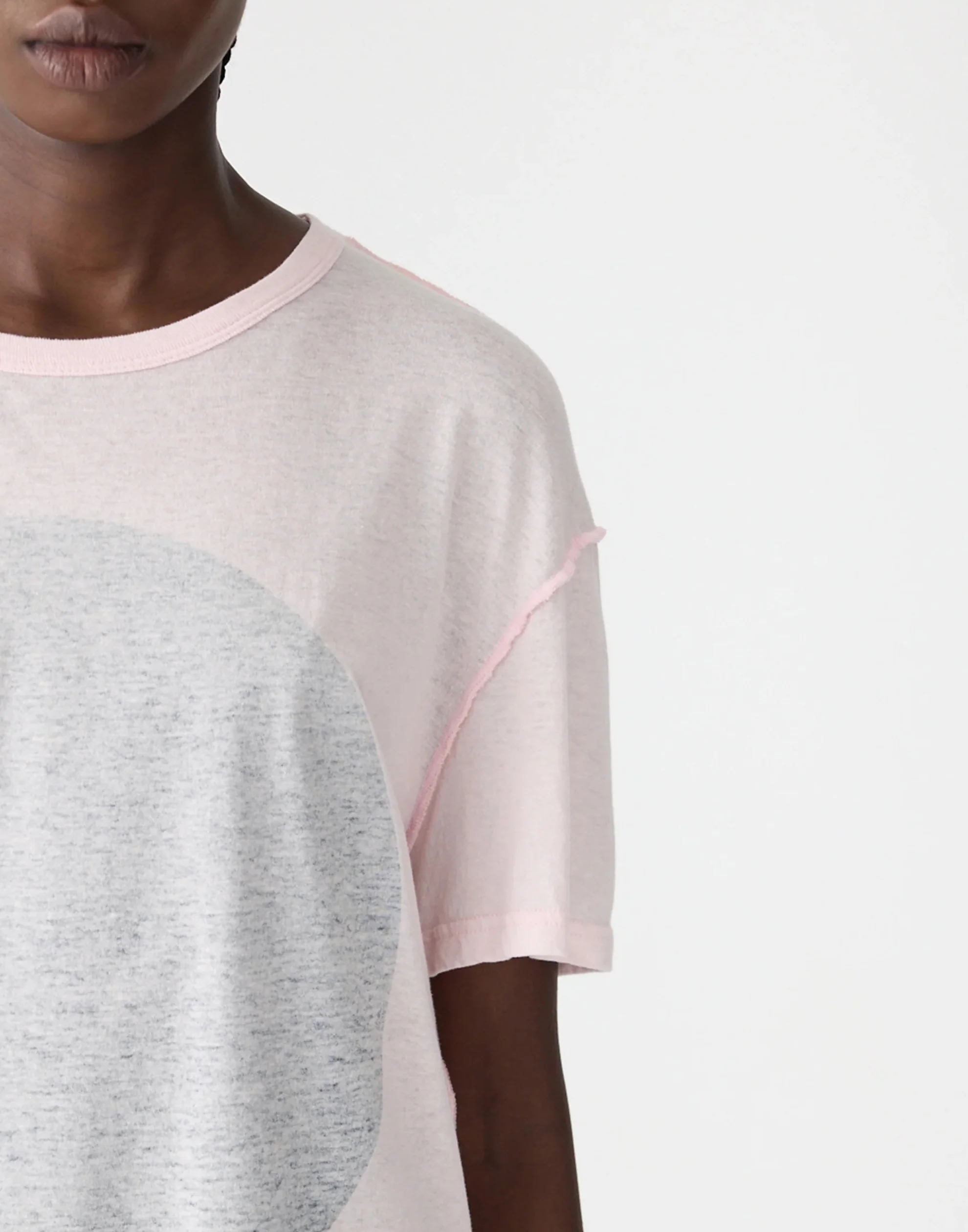 Powder Pink Cotton Reverse Boyfriend Dot T-Shirt - Image 4