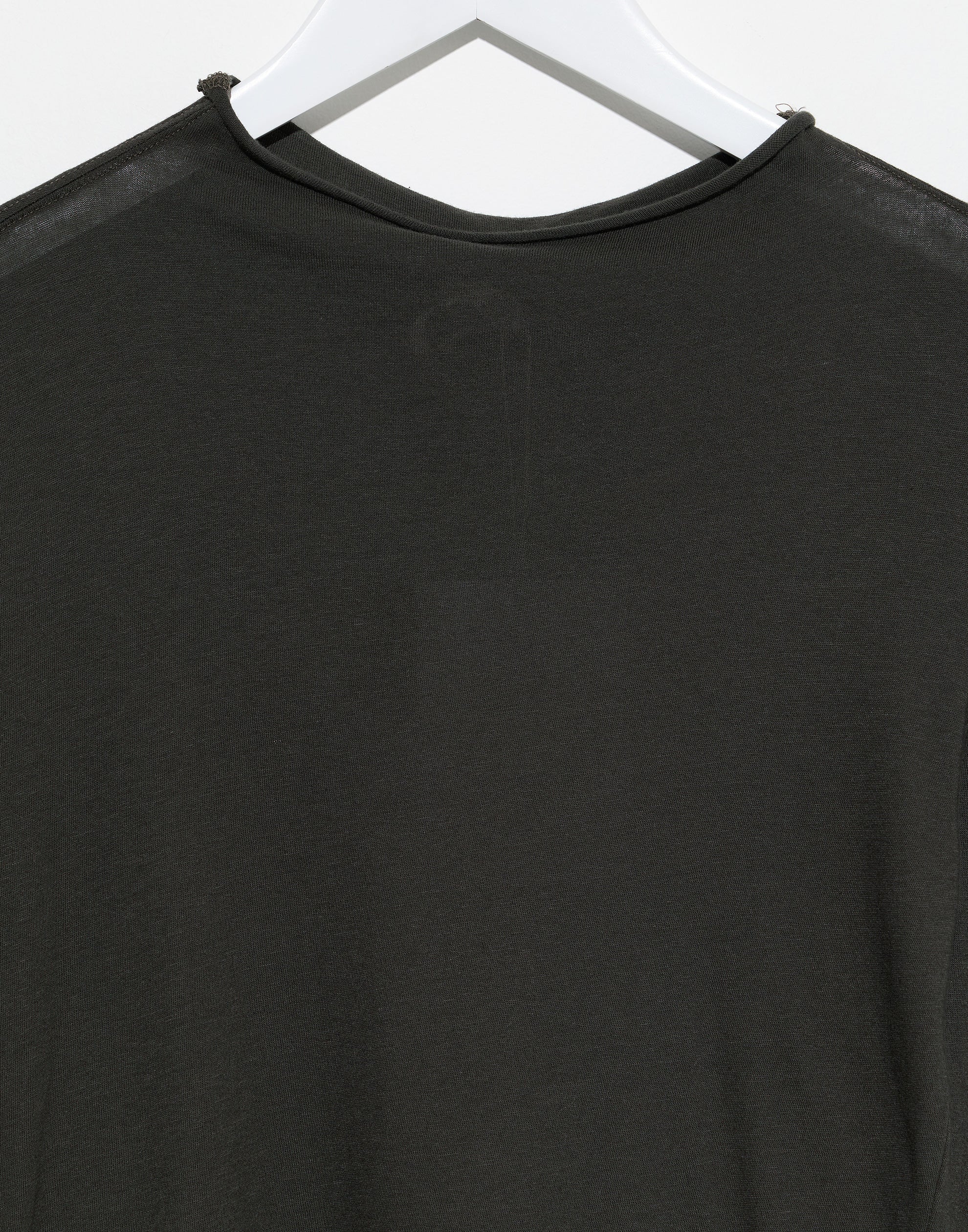 Slate Grey Cotton Raised Neck T-Shirt - Image 7