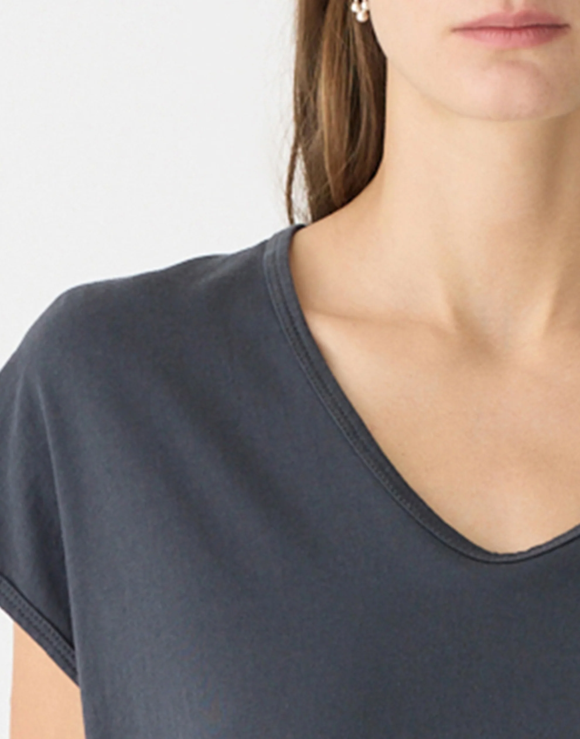 Washed Navy Cotton Fine Bind Scoop Neck Tank - Image 3