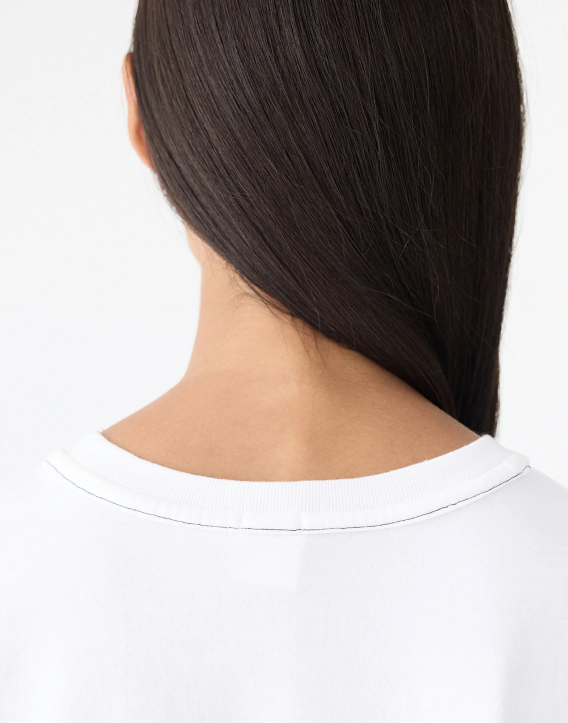 White Cotton Raw Slouch Boxy T-Shirt - Image 4