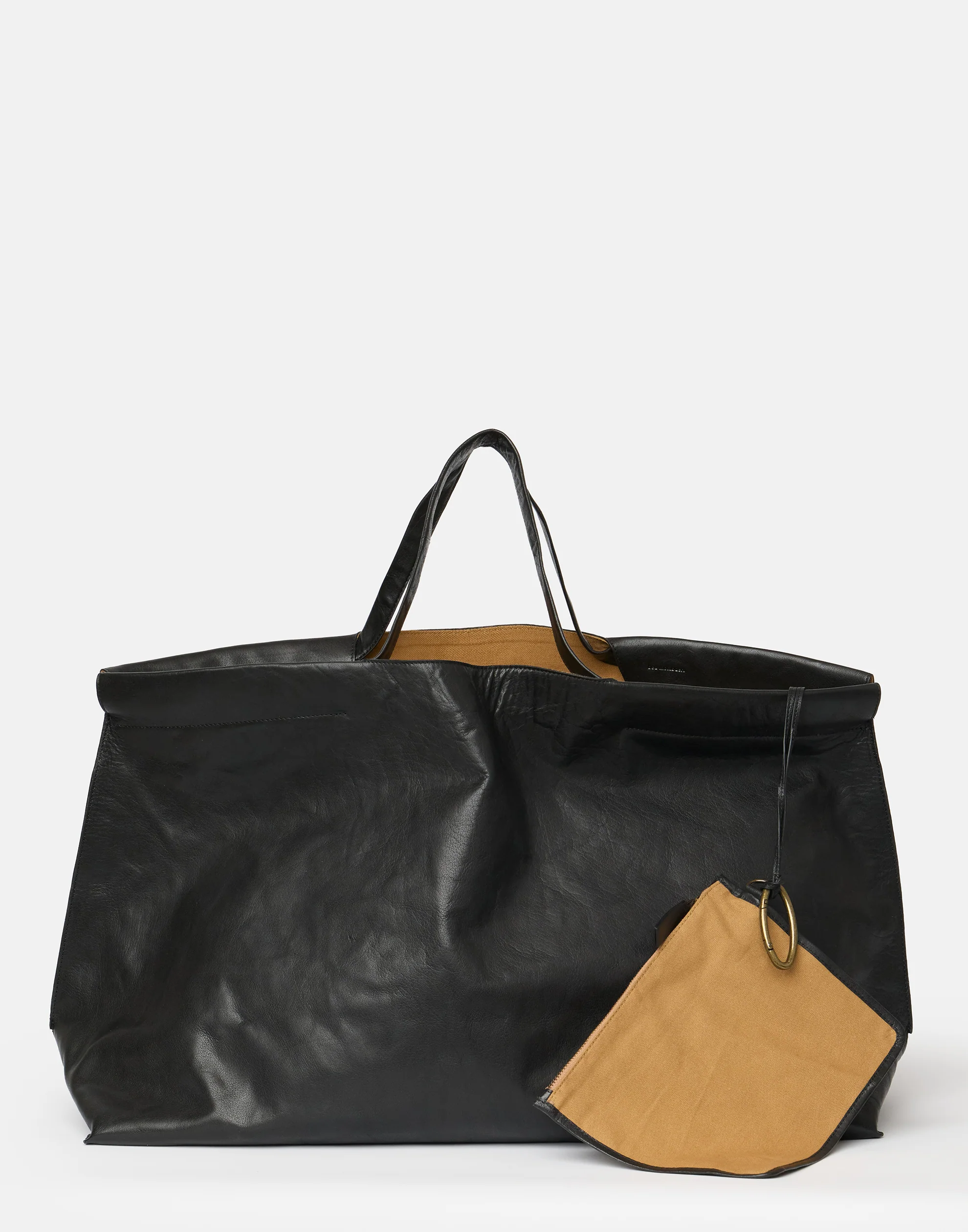Black Leather Extra Large Shopper Bag - Image 4
