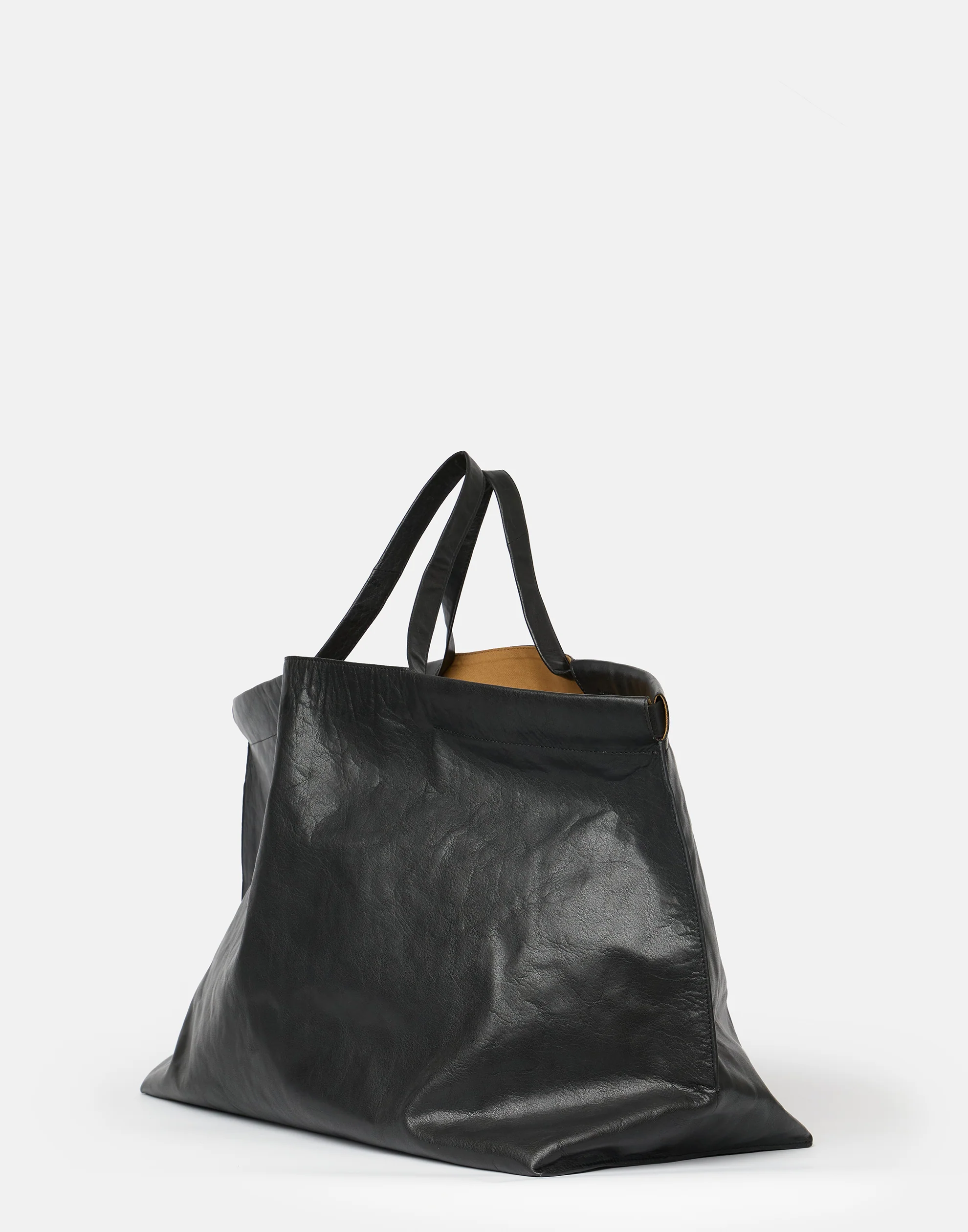 Black Leather Extra Large Shopper Bag - Image 5