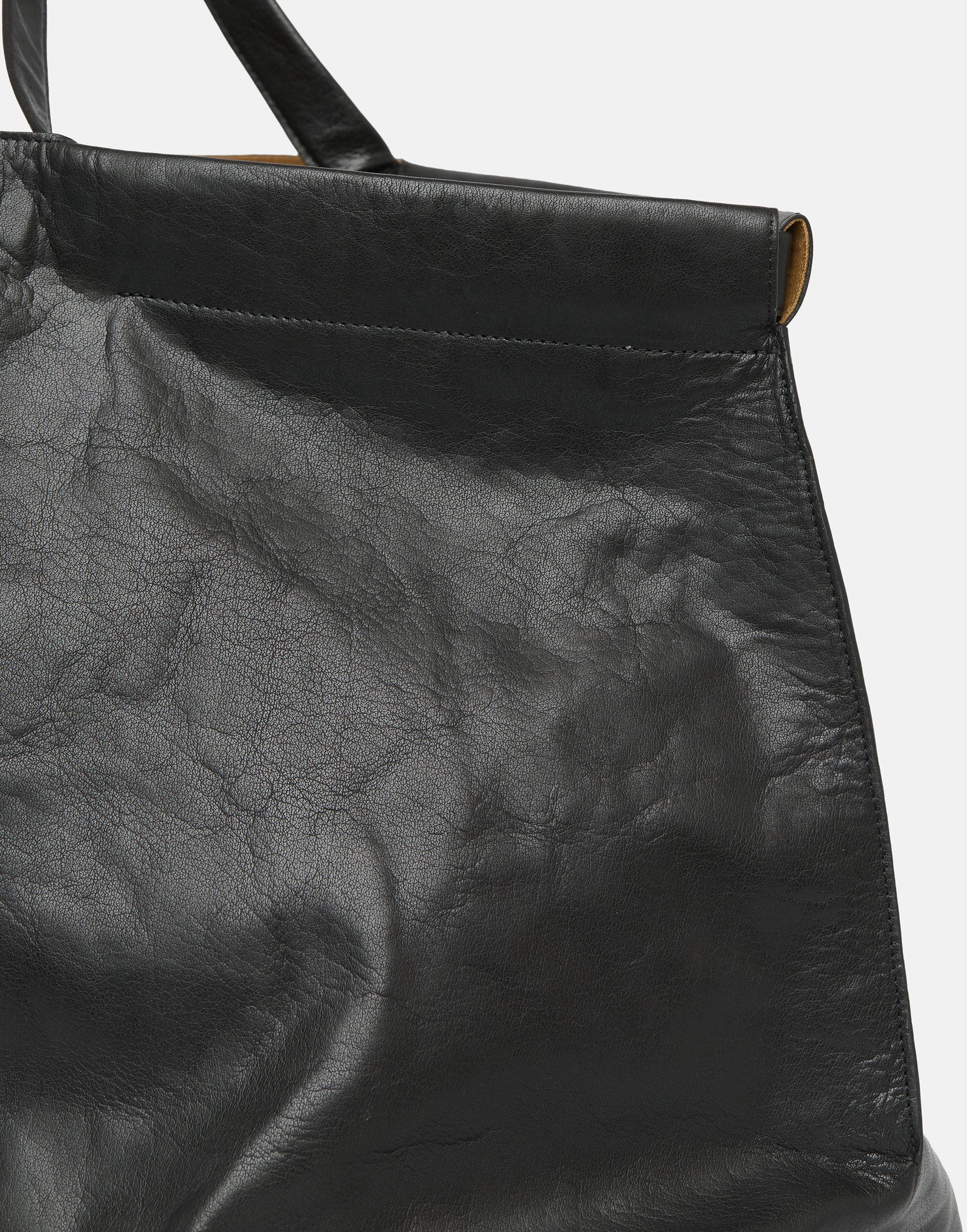 Black Leather Extra Large Shopper Bag - Image 8