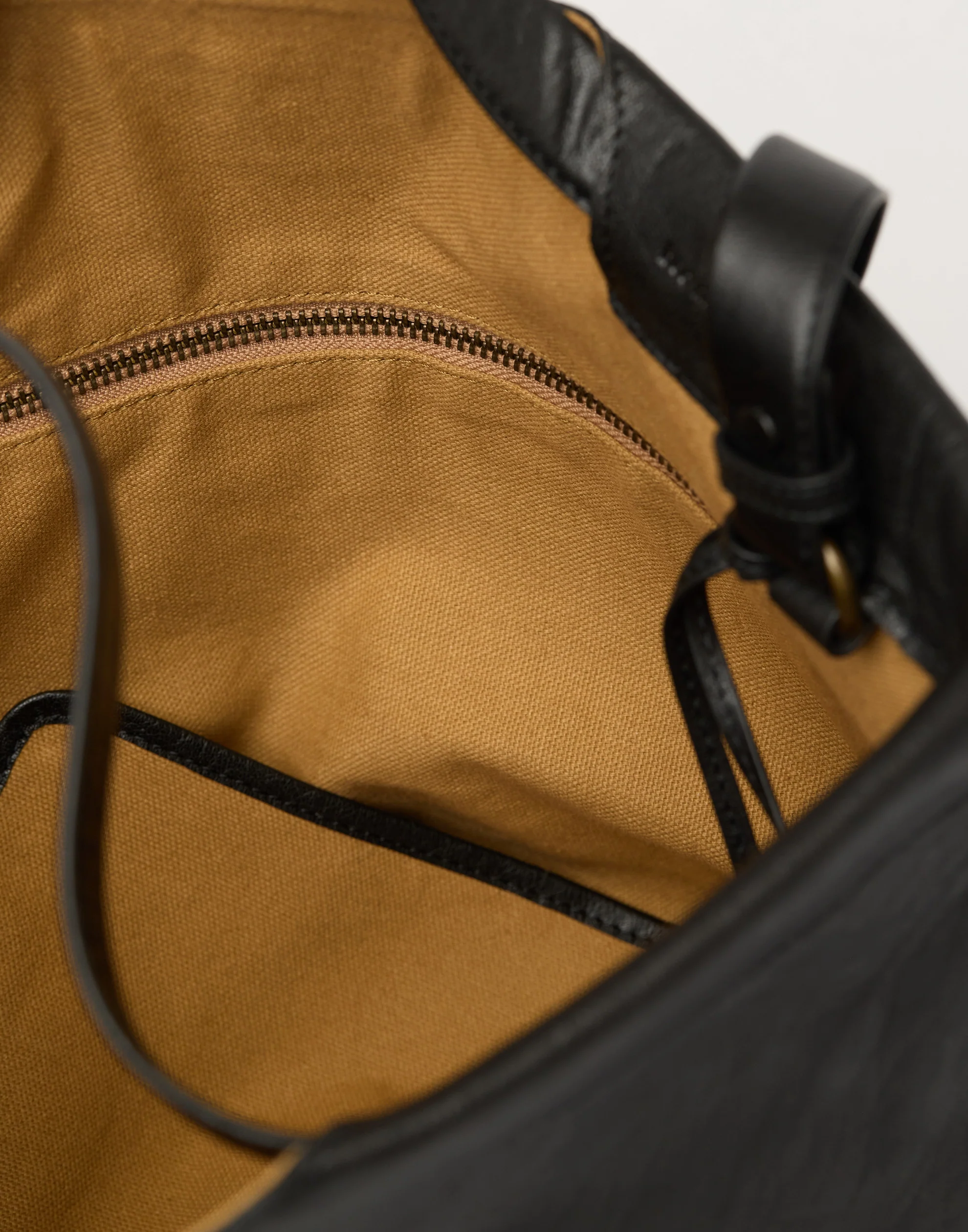 Black Leather Midi Shopper Bag - Image 8
