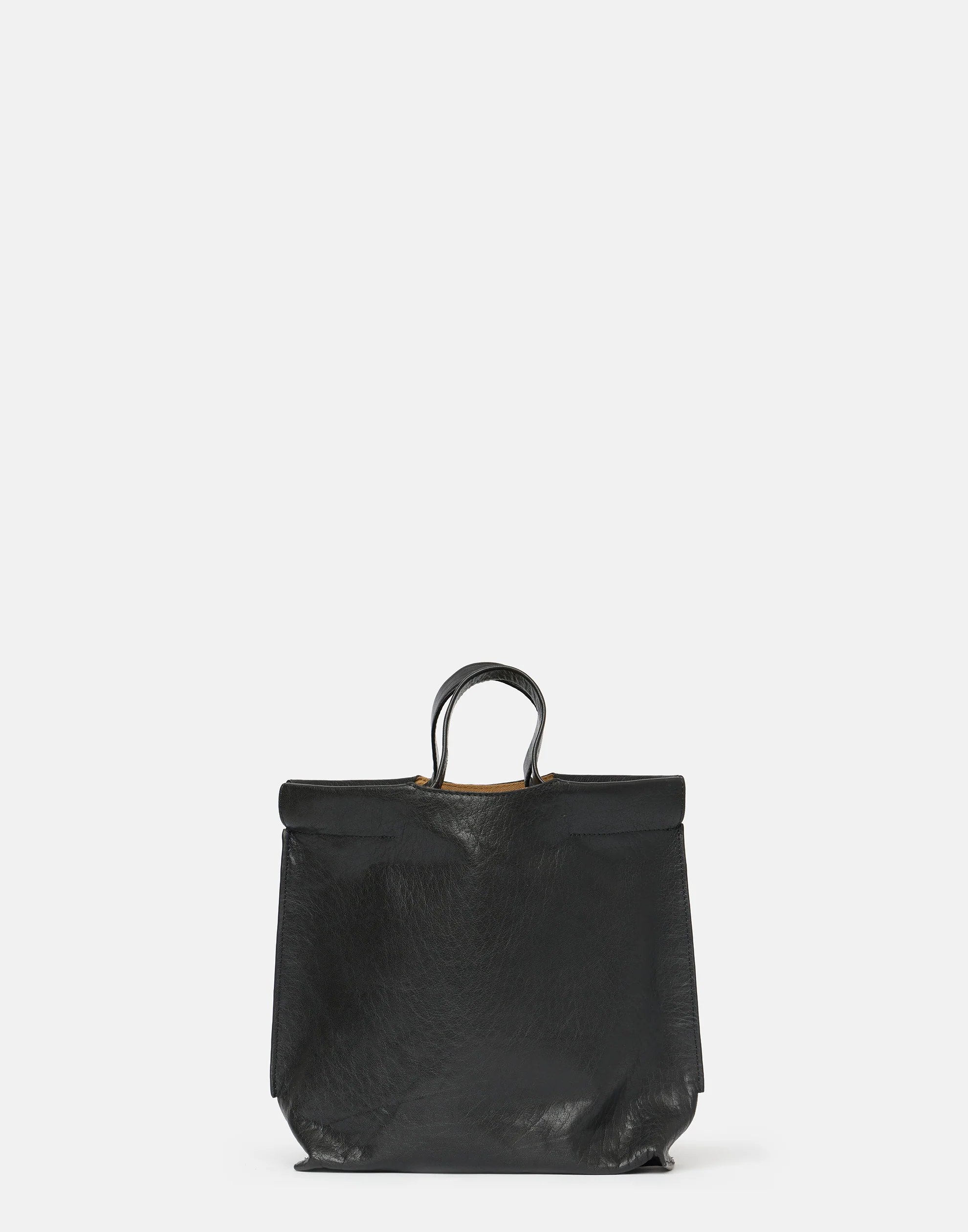Black Leather Small Shopper Bag - Image 4