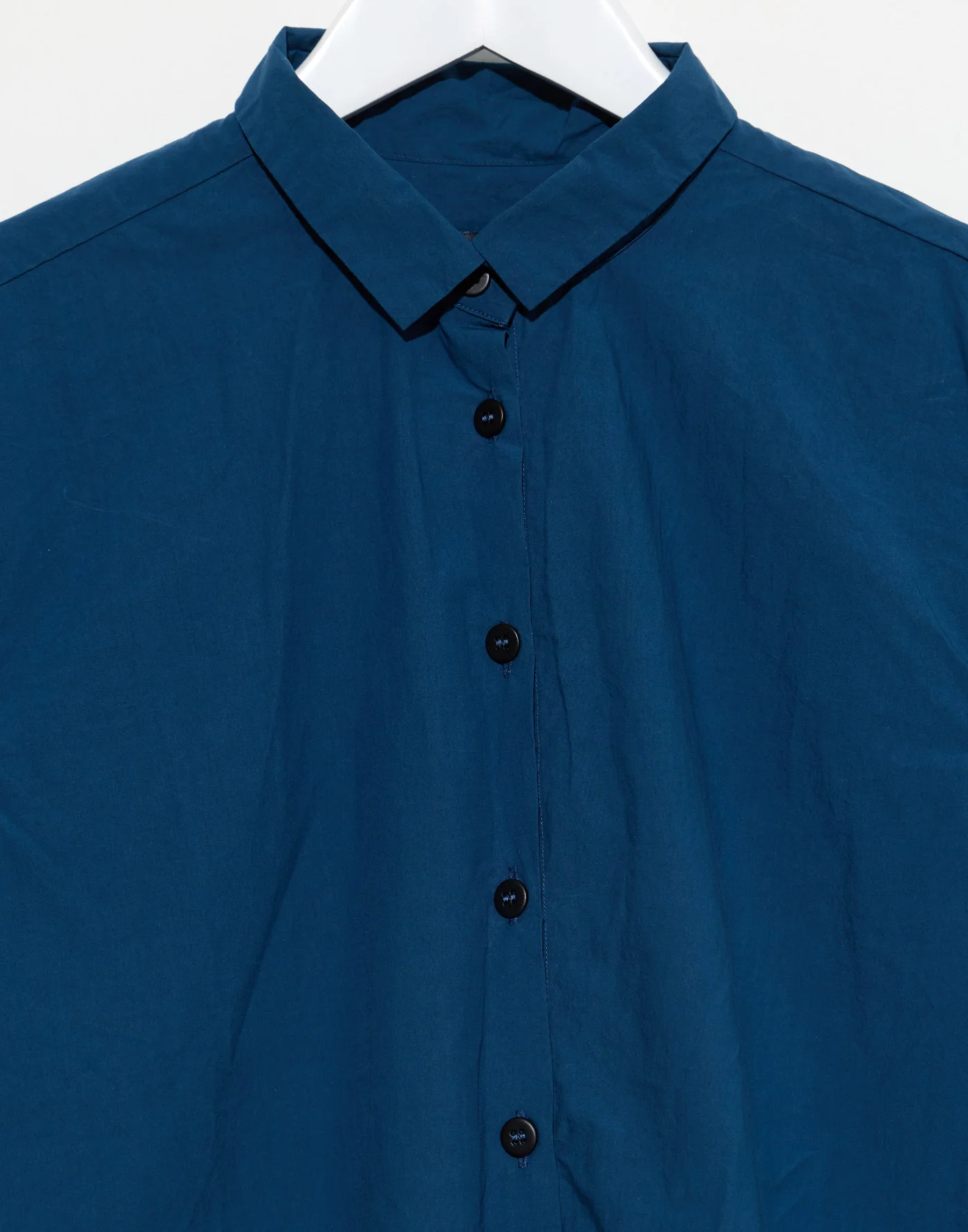 Deep Blue Cotton Loose Tyrol Shirt - Image 6